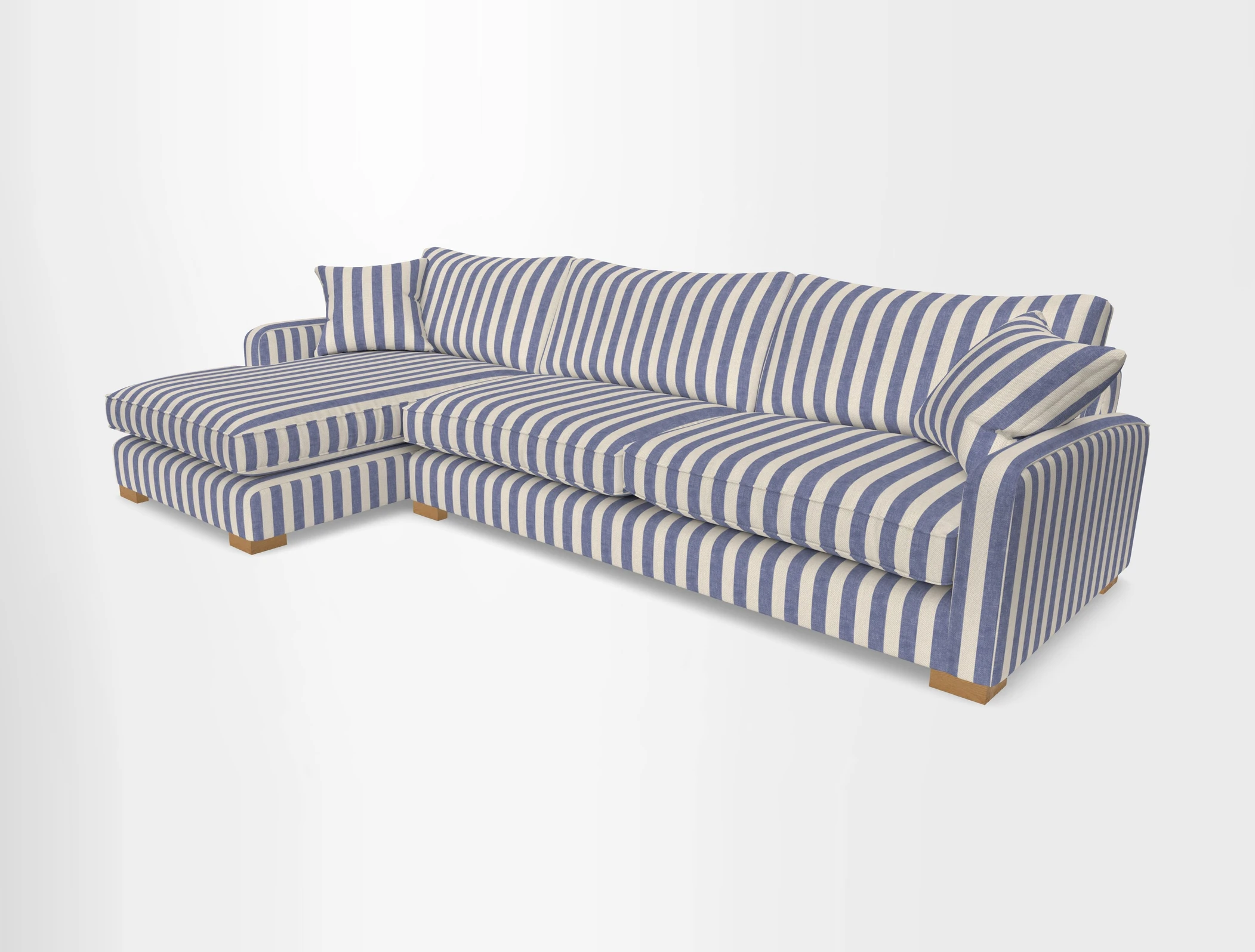 Brook Green chaise LHF in Two Tone Plain Biscuit