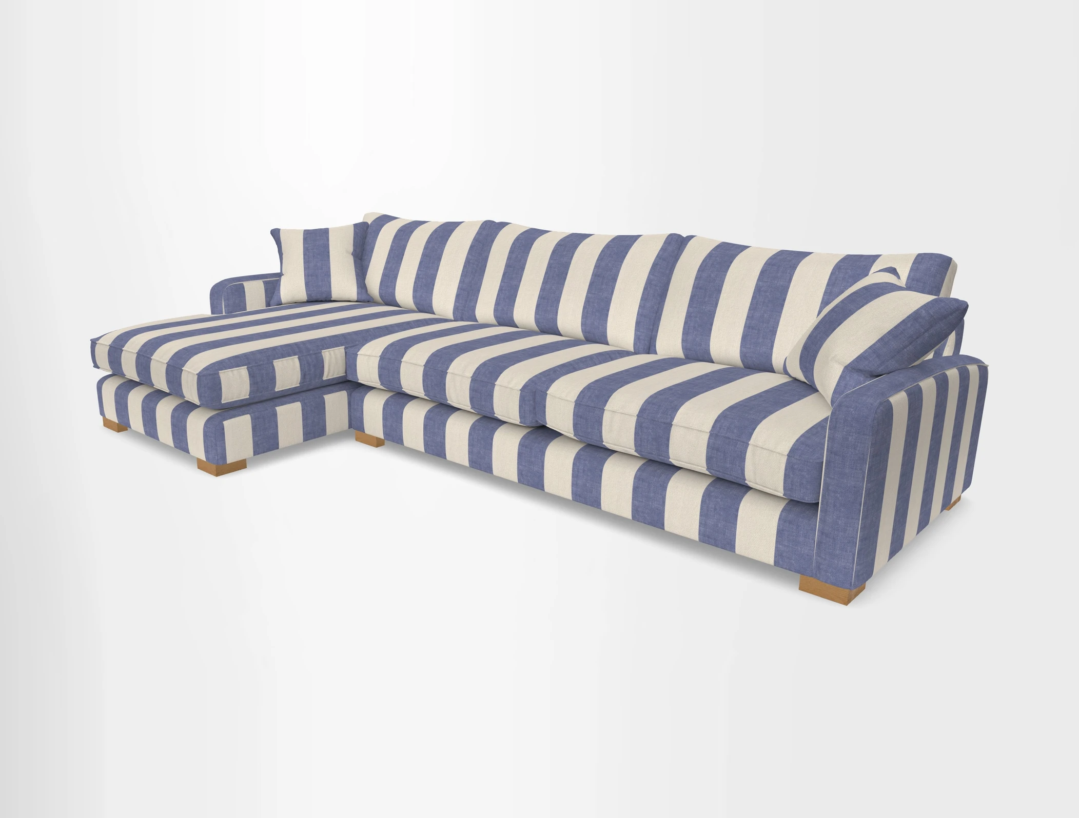 Brook Green chaise LHF in Two Tone Plain Biscuit