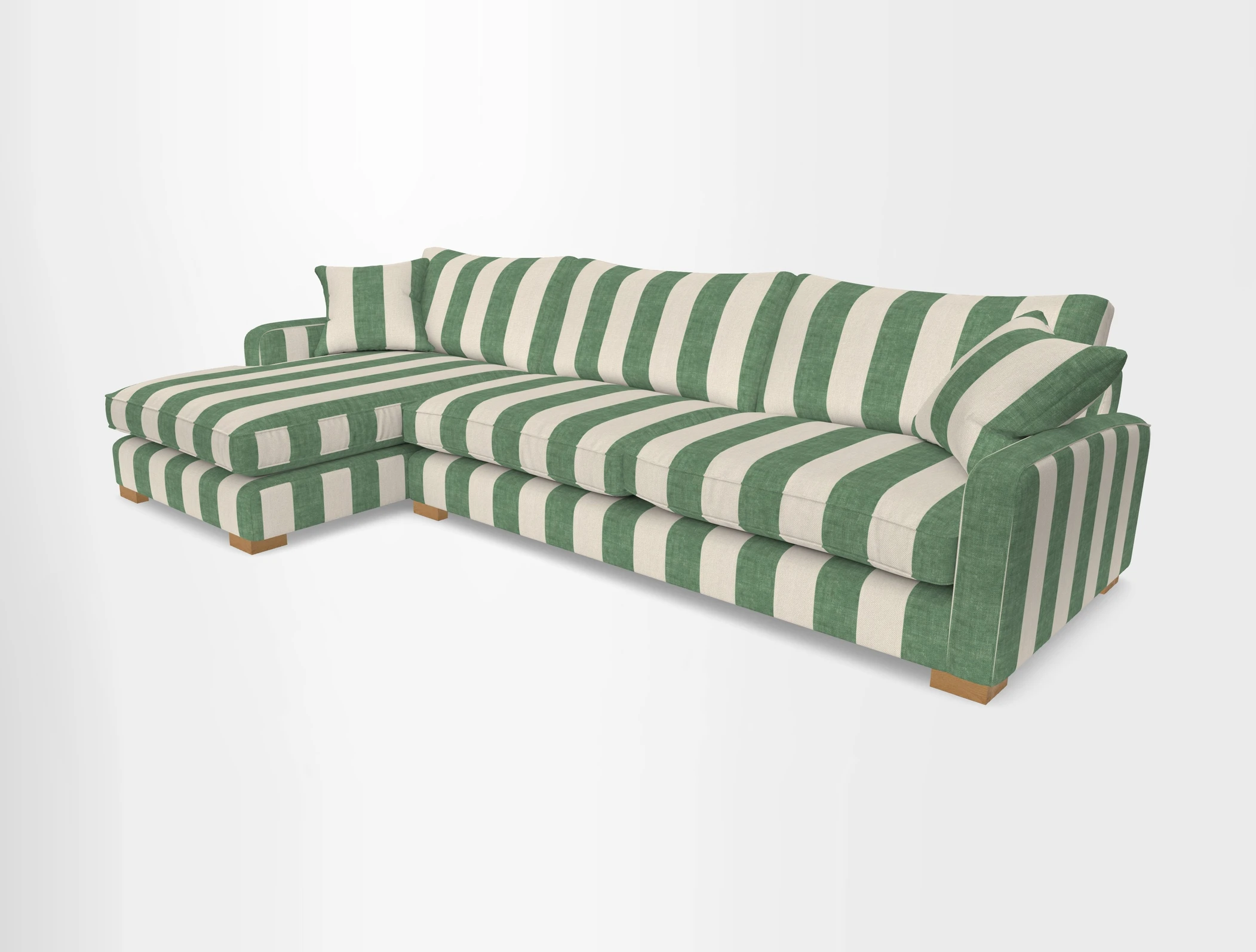 Brook Green chaise LHF in Two Tone Plain Biscuit