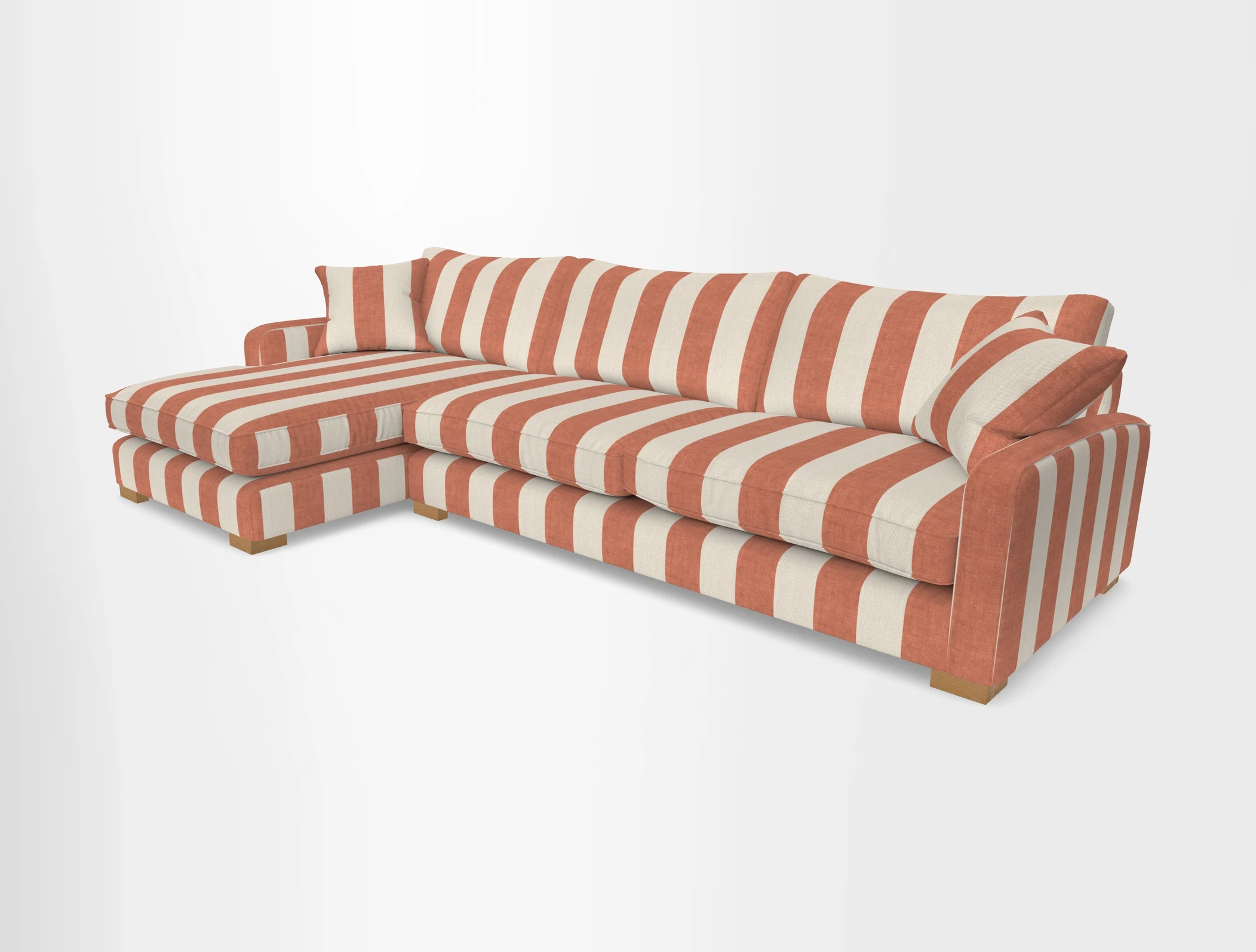 Brook Green chaise LHF in Two Tone Plain Biscuit