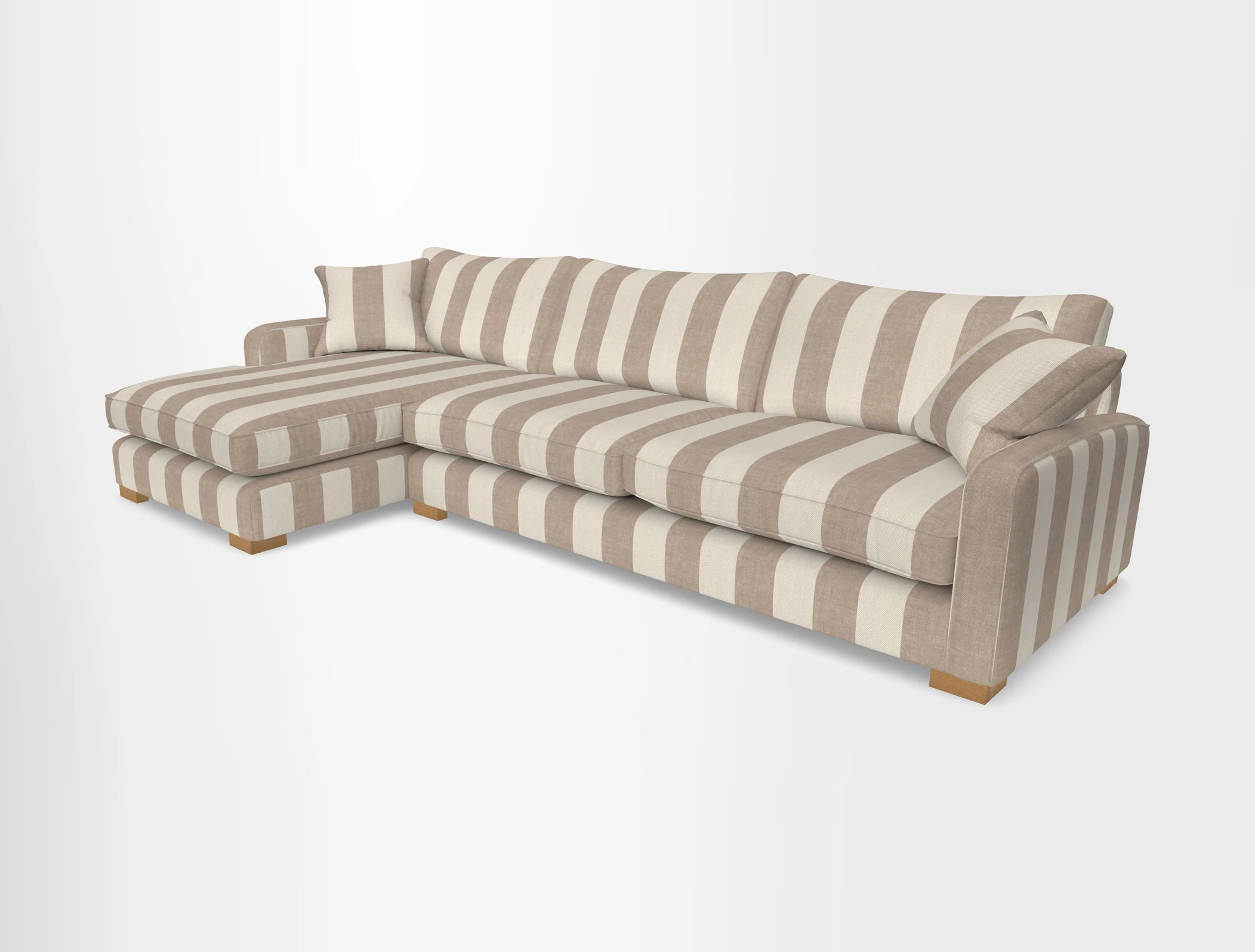 Brook Green chaise LHF in Two Tone Plain Biscuit