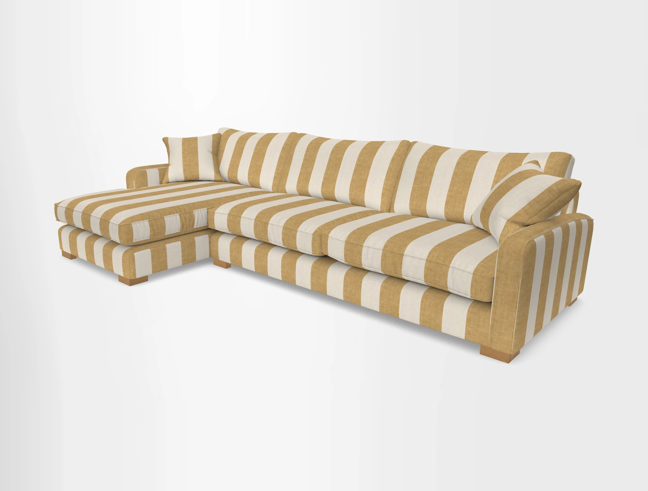 Brook Green chaise LHF in Two Tone Plain Biscuit