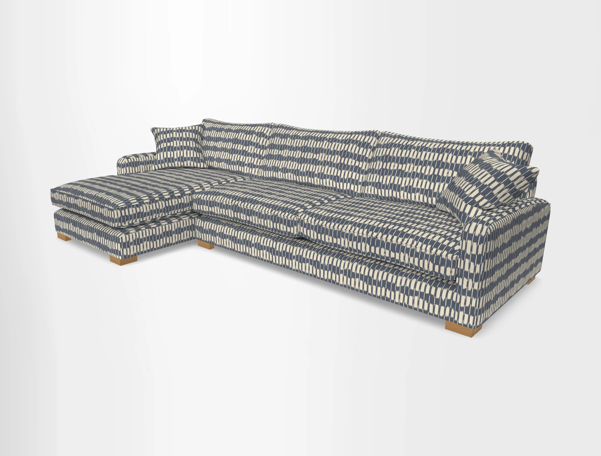 Brook Green chaise LHF in Two Tone Plain Biscuit