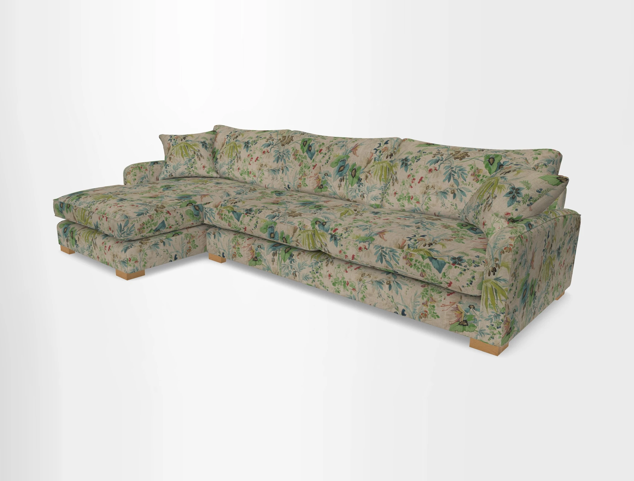 Brook Green chaise LHF in Two Tone Plain Biscuit