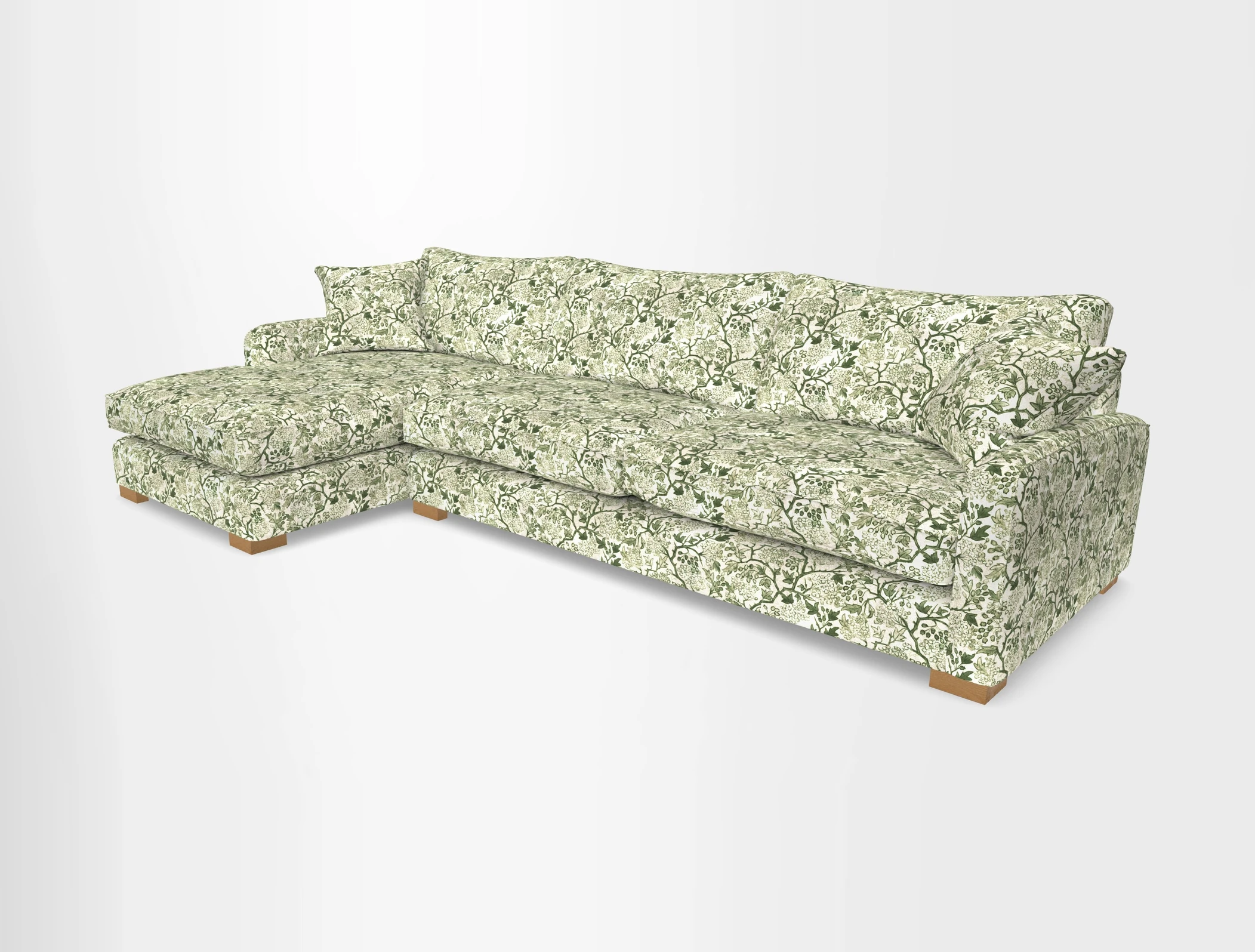 Brook Green chaise LHF in Two Tone Plain Biscuit