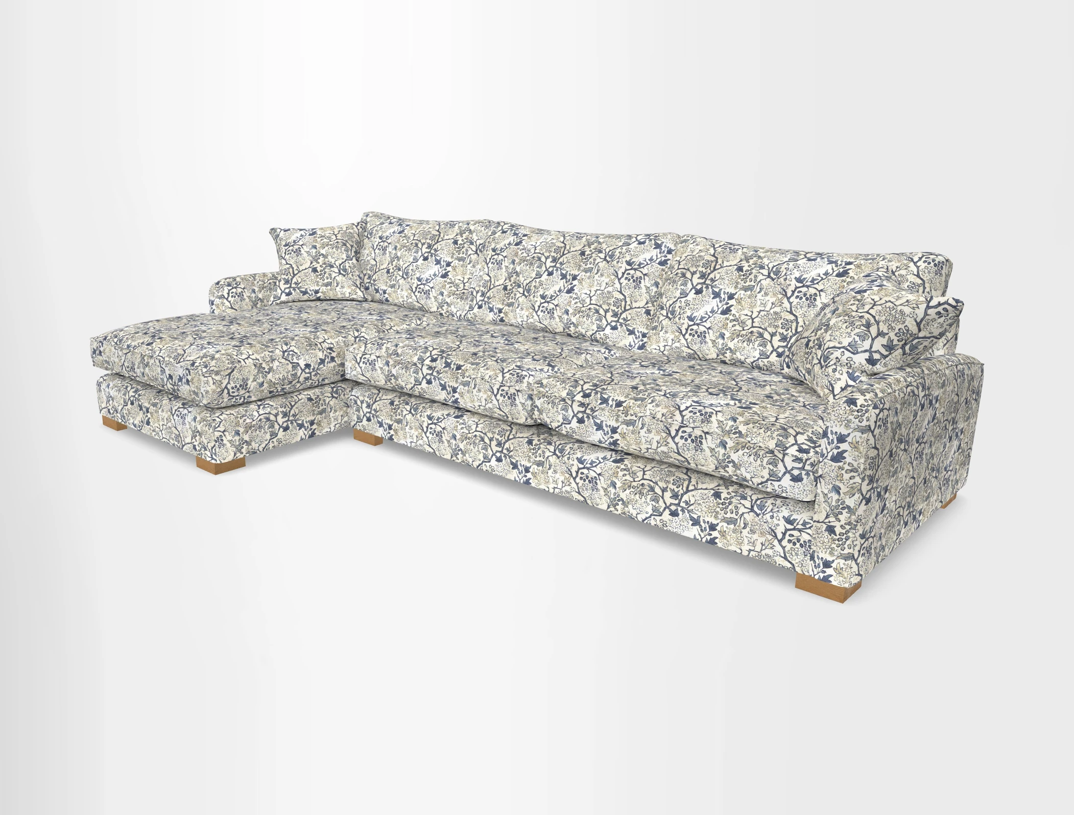 Brook Green chaise LHF in Two Tone Plain Biscuit