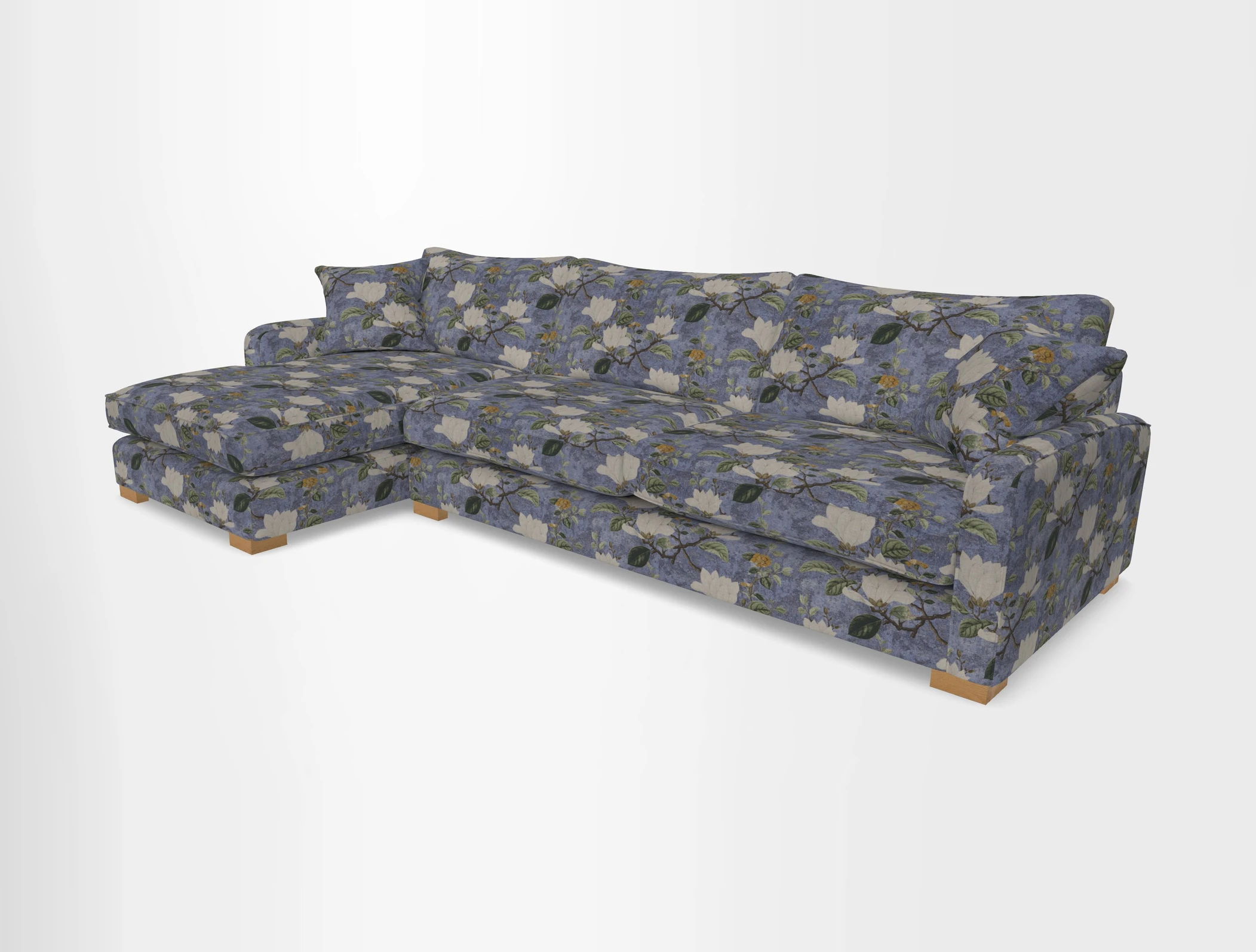 Brook Green chaise LHF in Two Tone Plain Biscuit