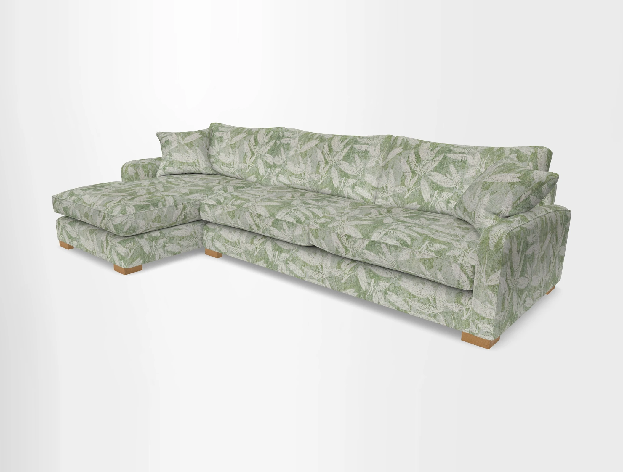 Brook Green chaise LHF in Two Tone Plain Biscuit