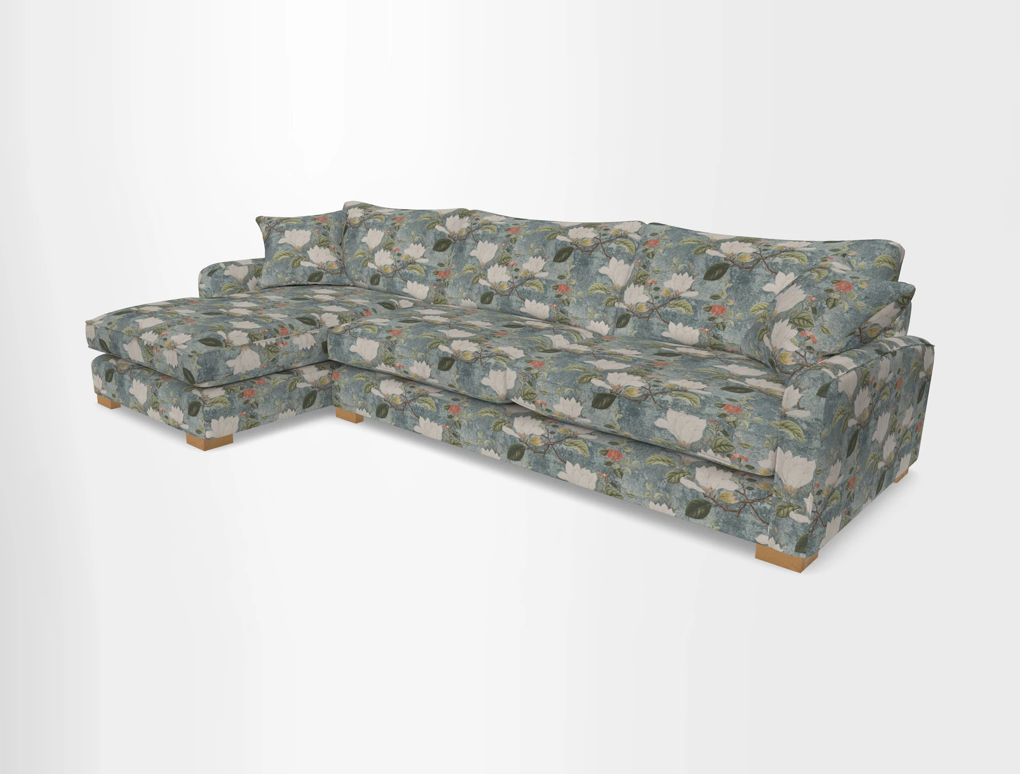 Brook Green chaise LHF in Two Tone Plain Biscuit