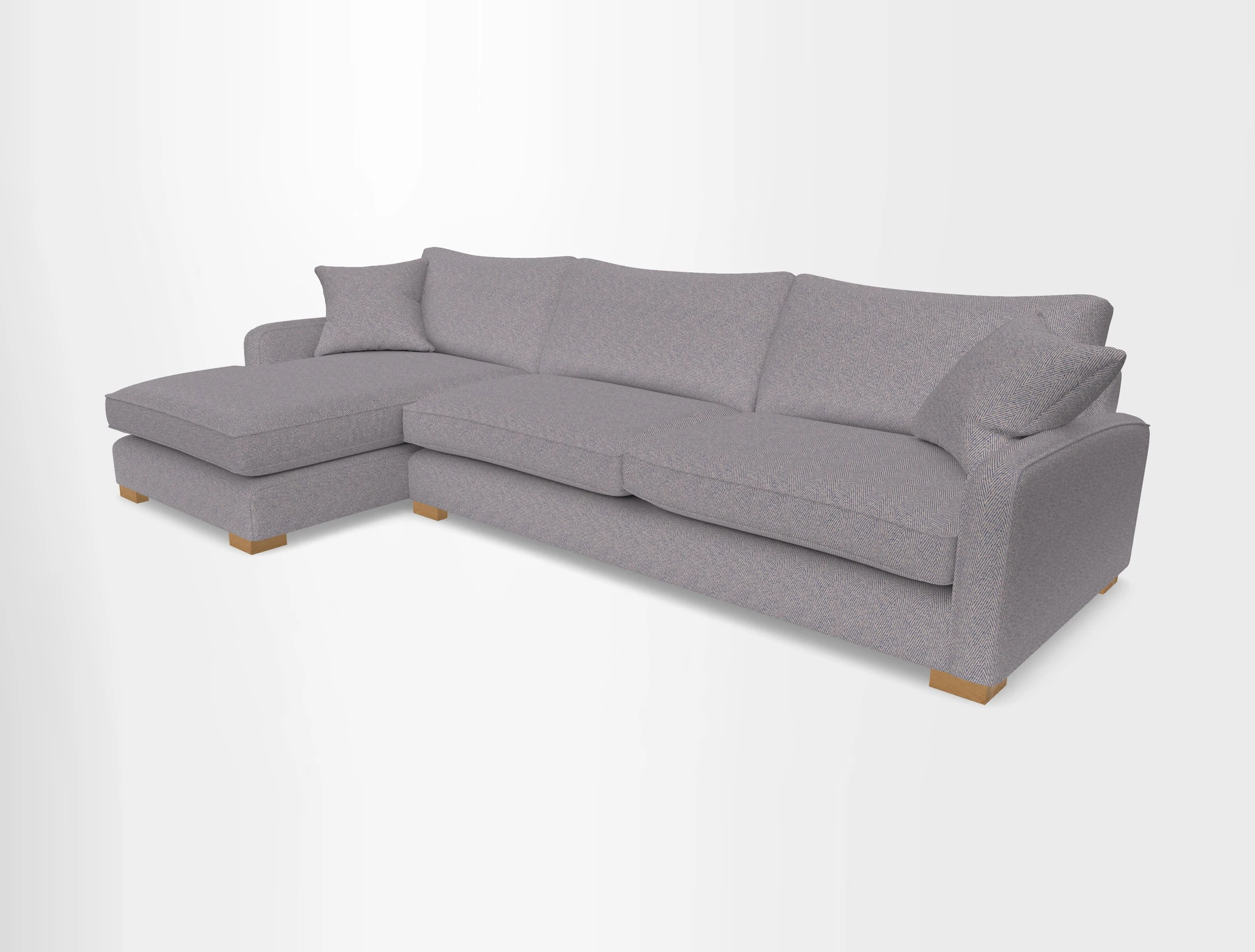 Brook Green chaise LHF in Two Tone Plain Biscuit