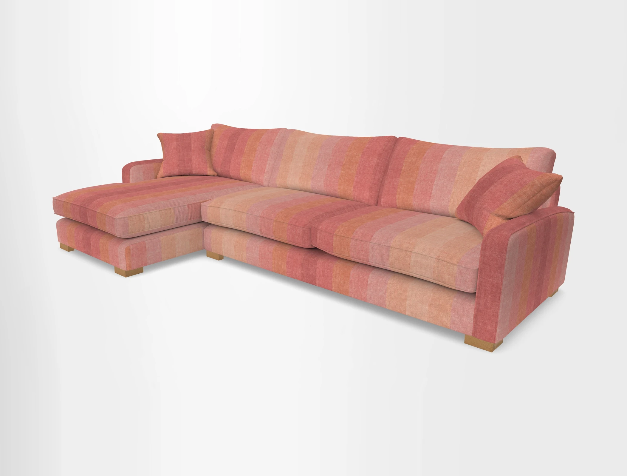 Brook Green chaise LHF in Two Tone Plain Biscuit