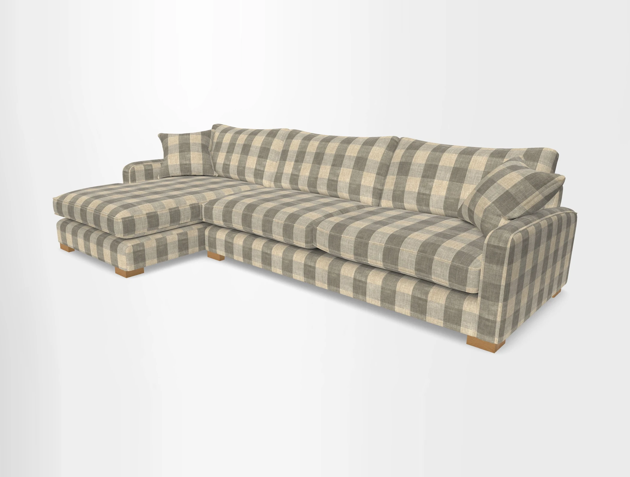 Brook Green chaise LHF in Two Tone Plain Biscuit