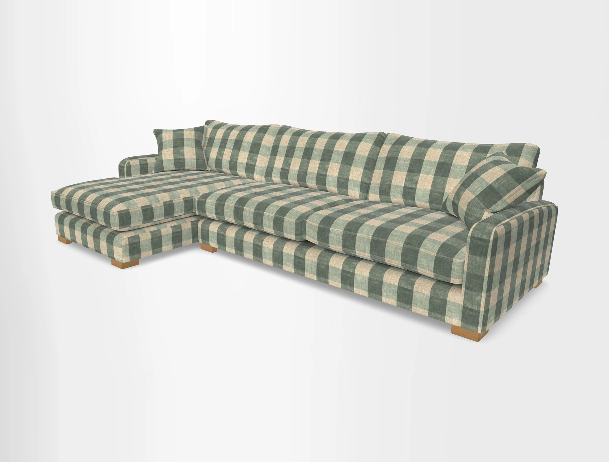 Brook Green chaise LHF in Two Tone Plain Biscuit