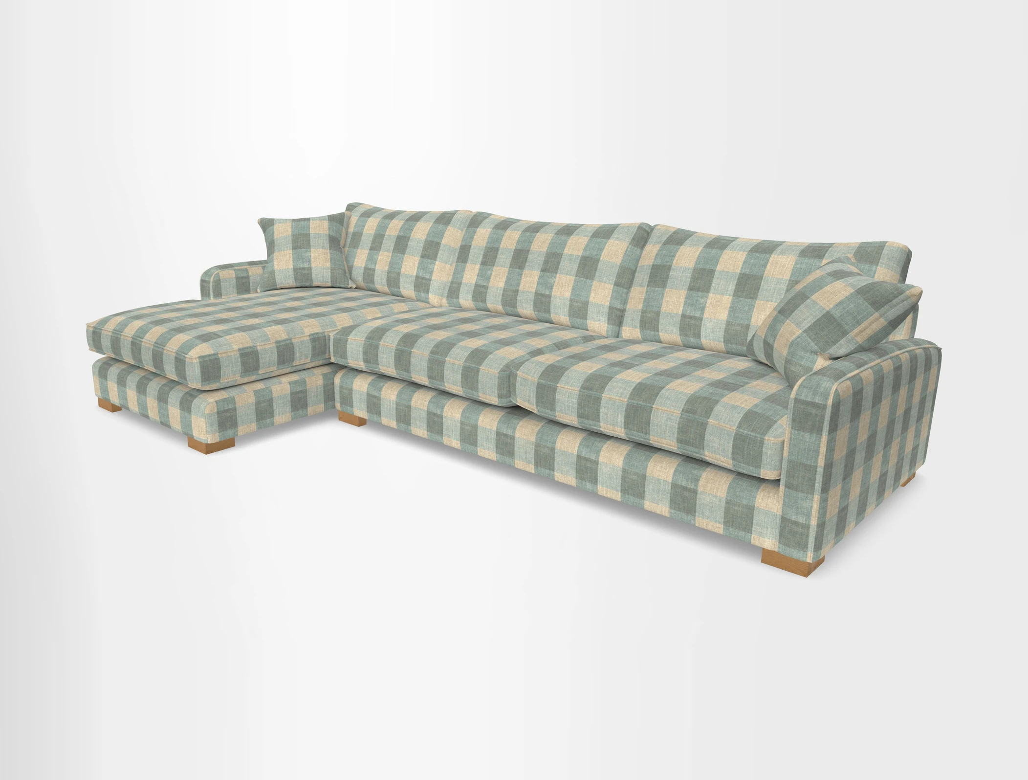 Brook Green chaise LHF in Two Tone Plain Biscuit