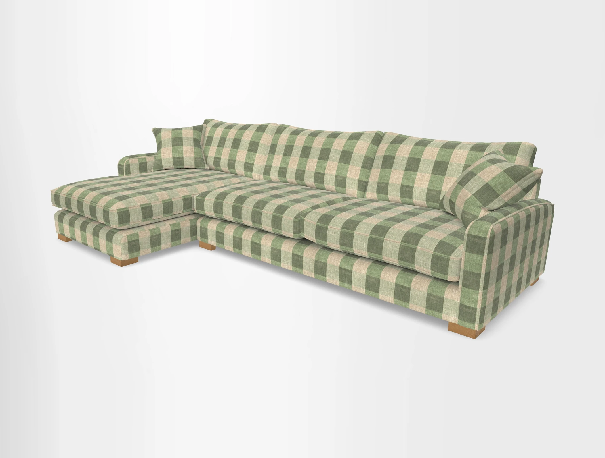 Brook Green chaise LHF in Two Tone Plain Biscuit