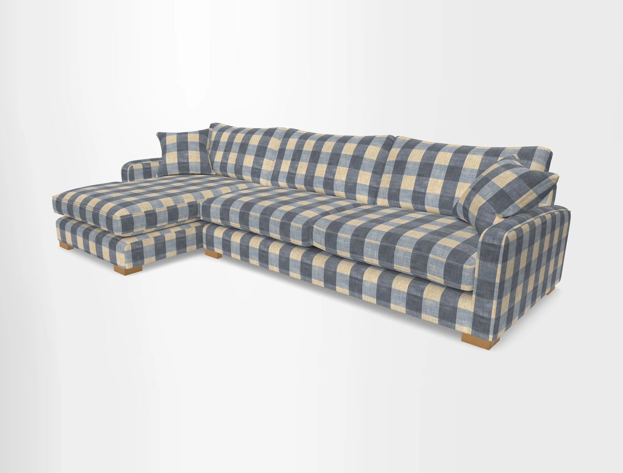 Brook Green chaise LHF in Two Tone Plain Biscuit