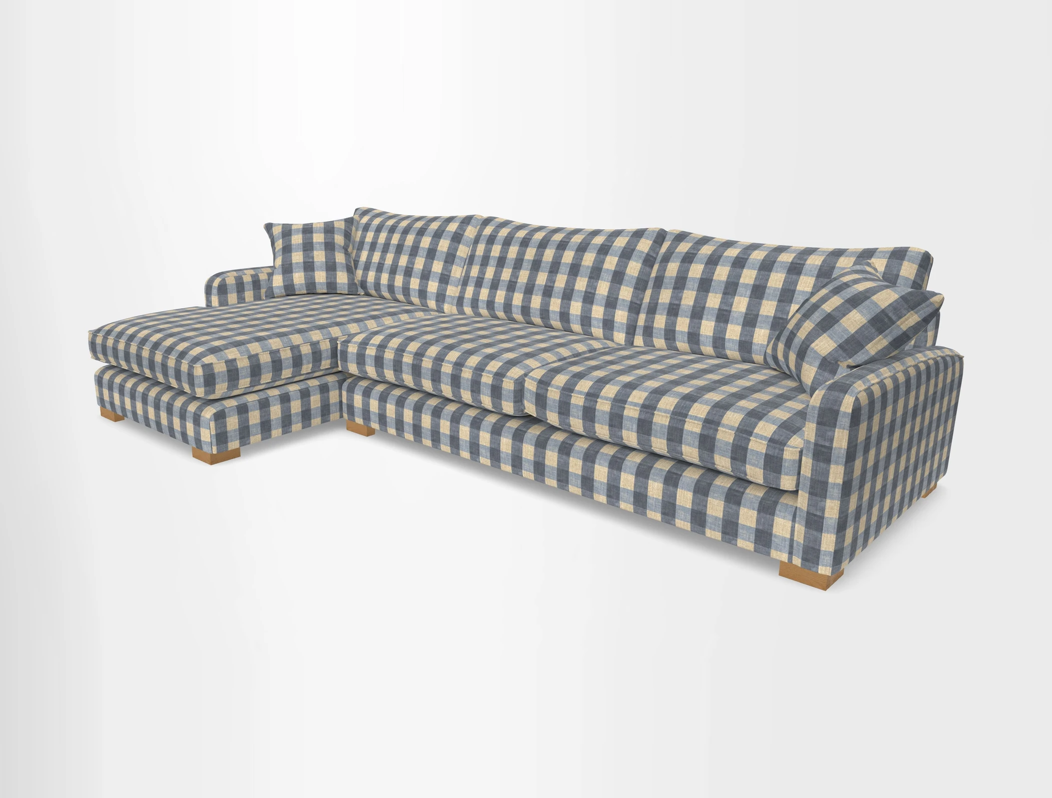 Brook Green chaise LHF in Two Tone Plain Biscuit
