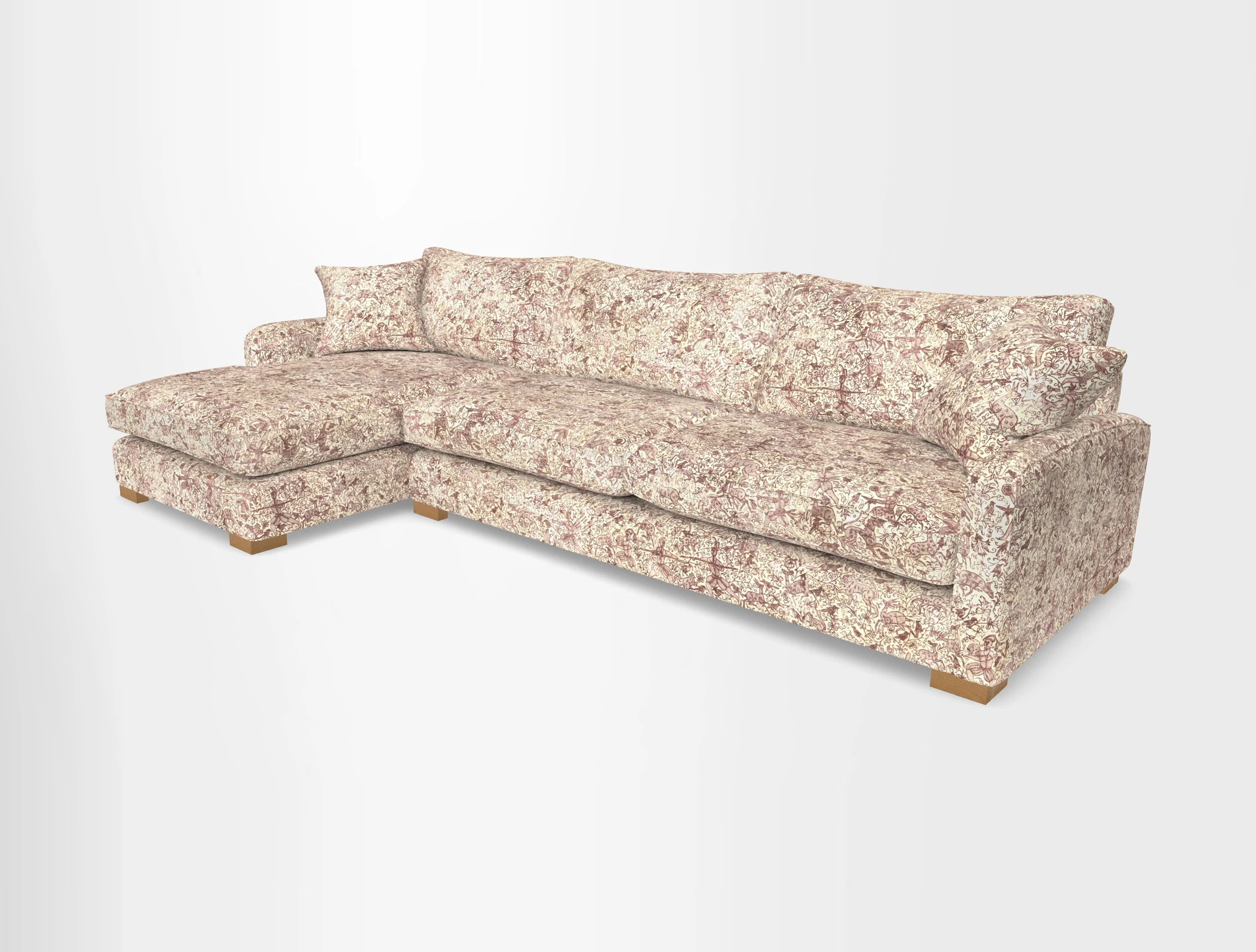 Brook Green chaise LHF in Two Tone Plain Biscuit