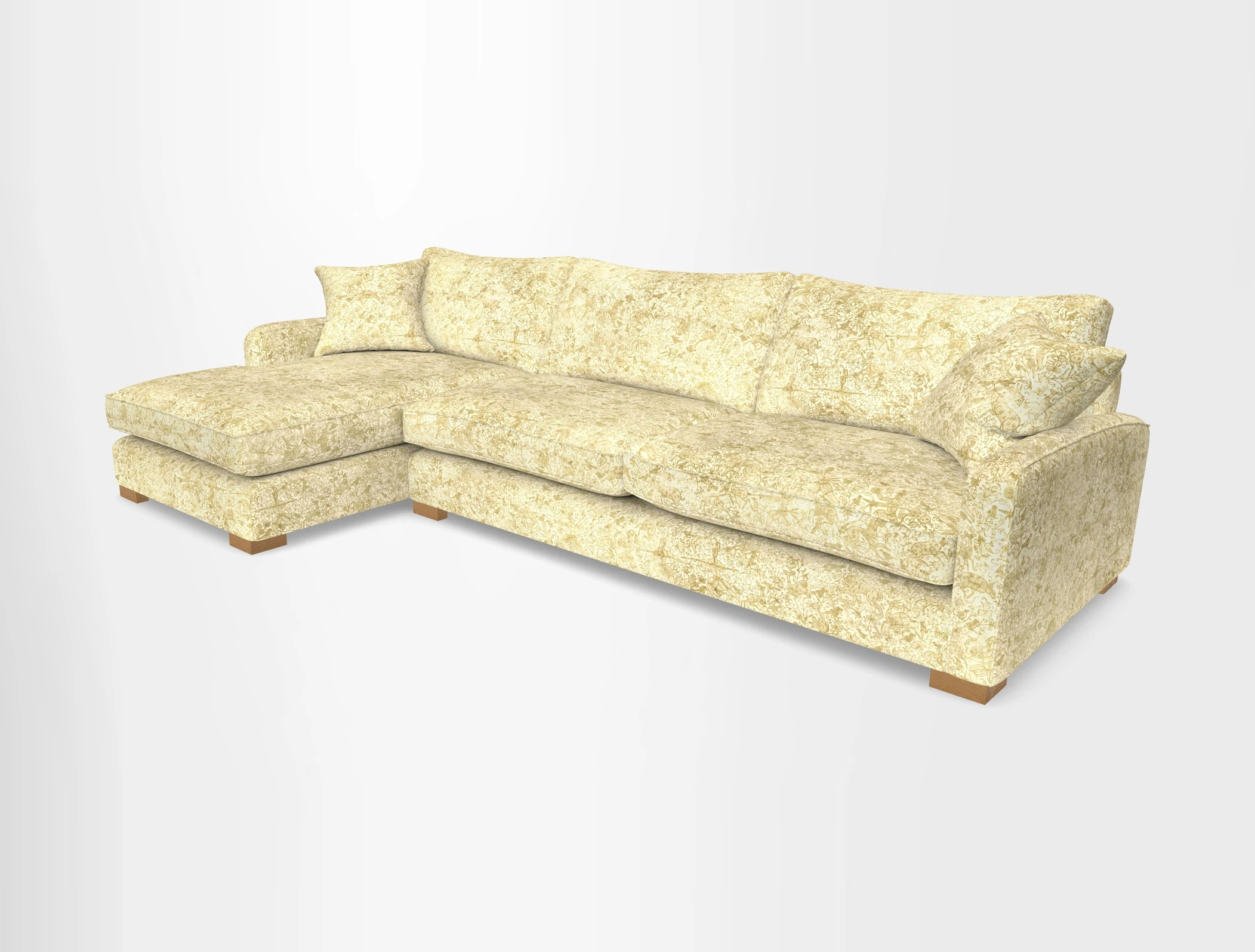 Brook Green chaise LHF in Two Tone Plain Biscuit