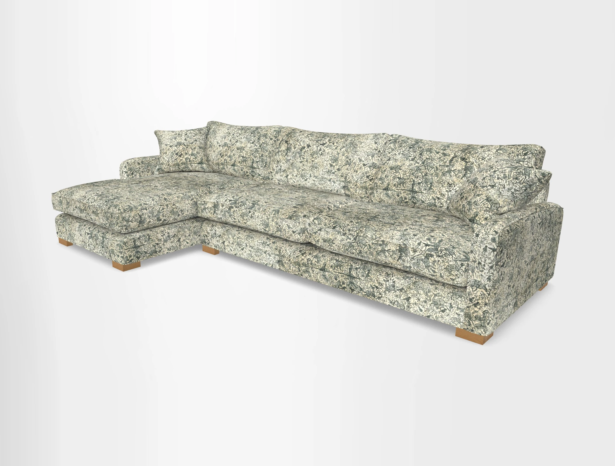Brook Green chaise LHF in Two Tone Plain Biscuit