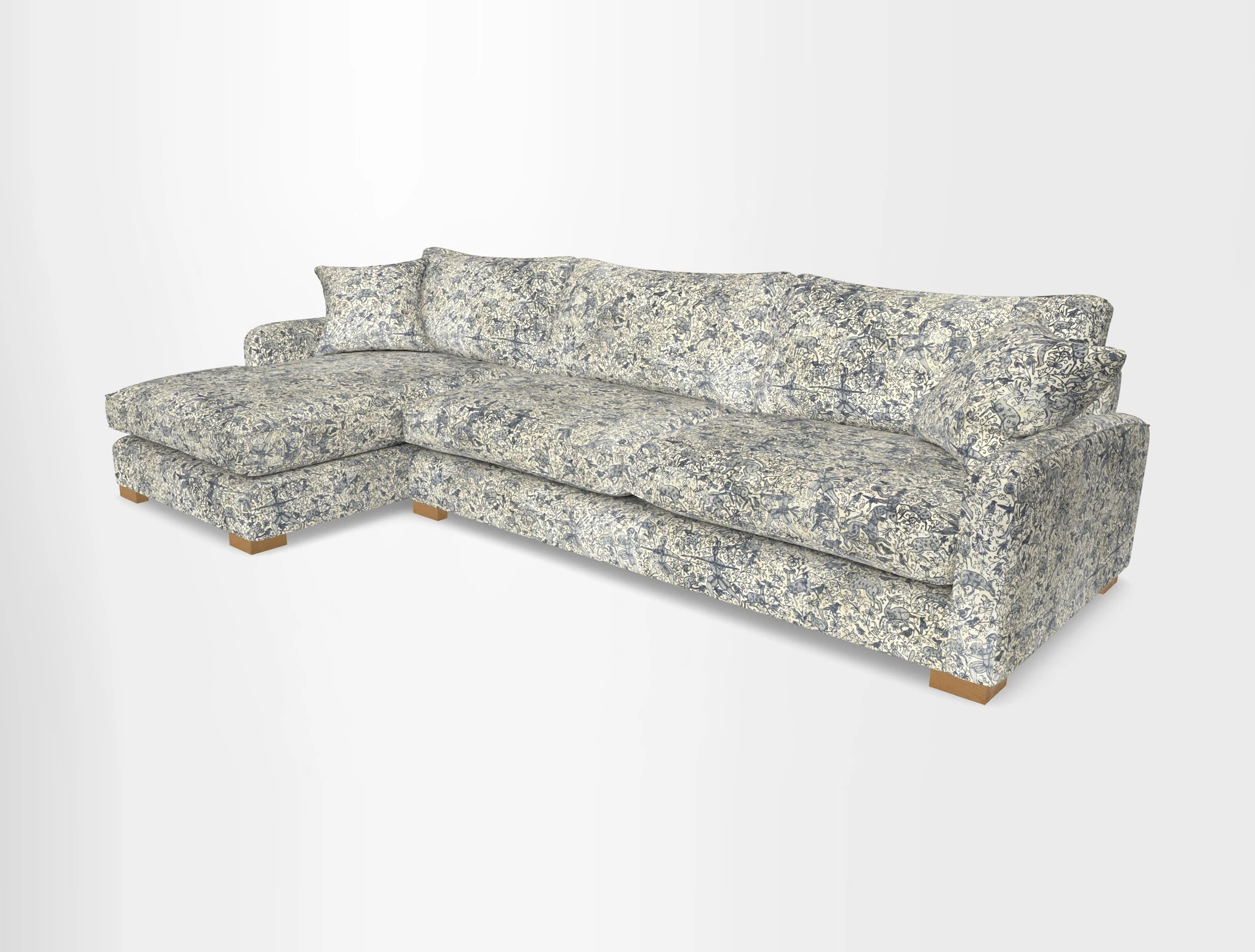 Brook Green chaise LHF in Two Tone Plain Biscuit