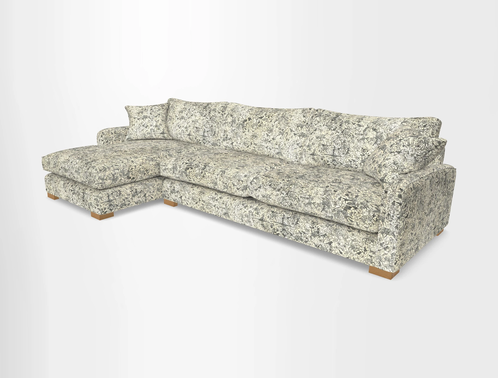 Brook Green chaise LHF in Two Tone Plain Biscuit