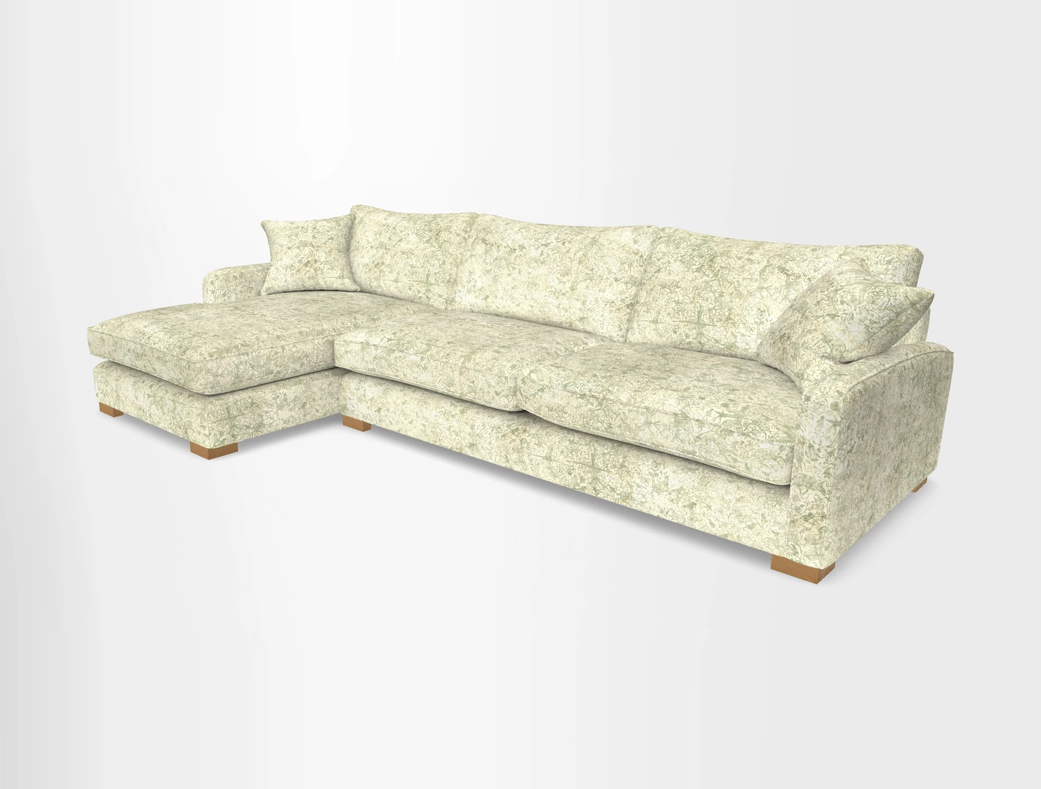 Brook Green chaise LHF in Two Tone Plain Biscuit