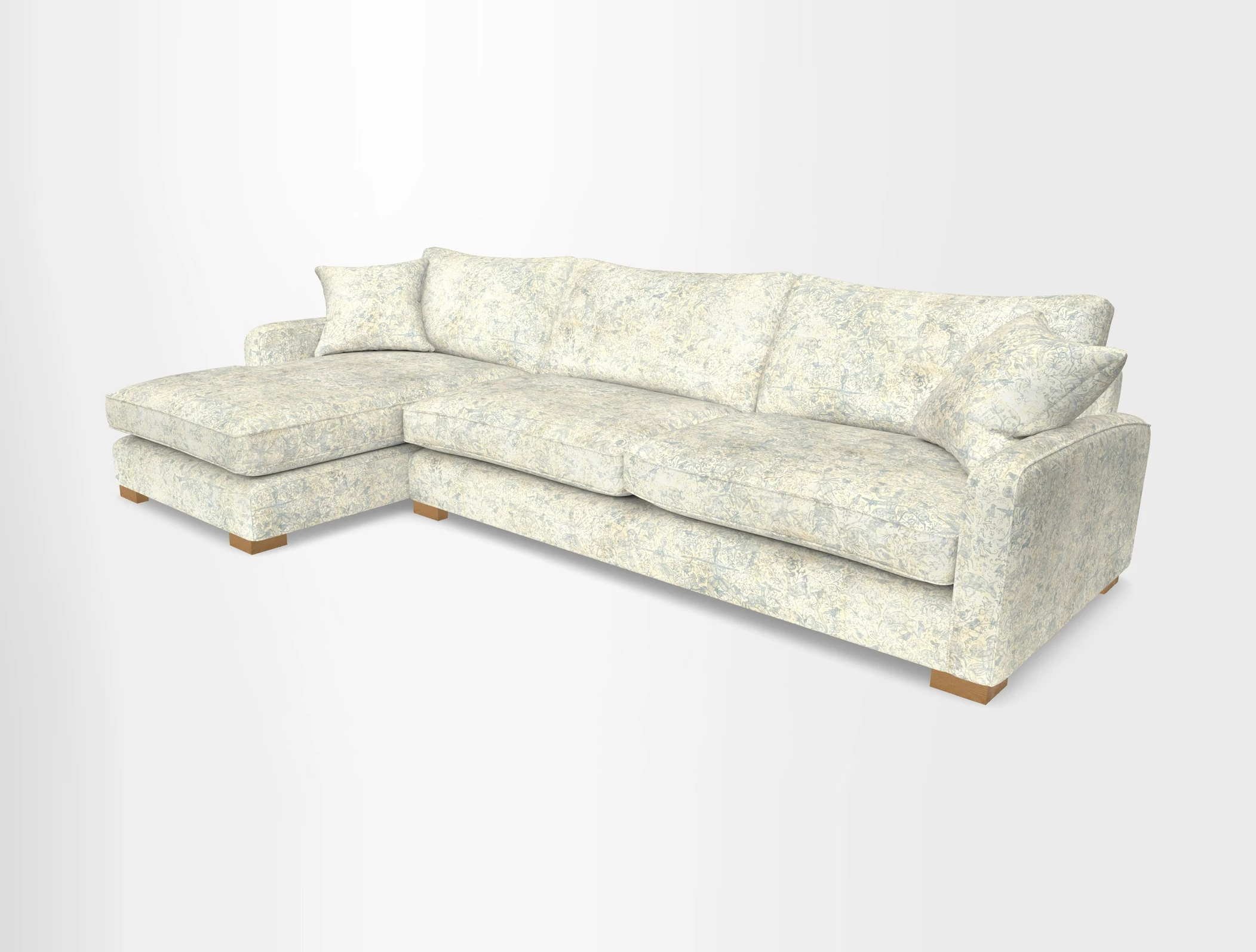 Brook Green chaise LHF in Two Tone Plain Biscuit