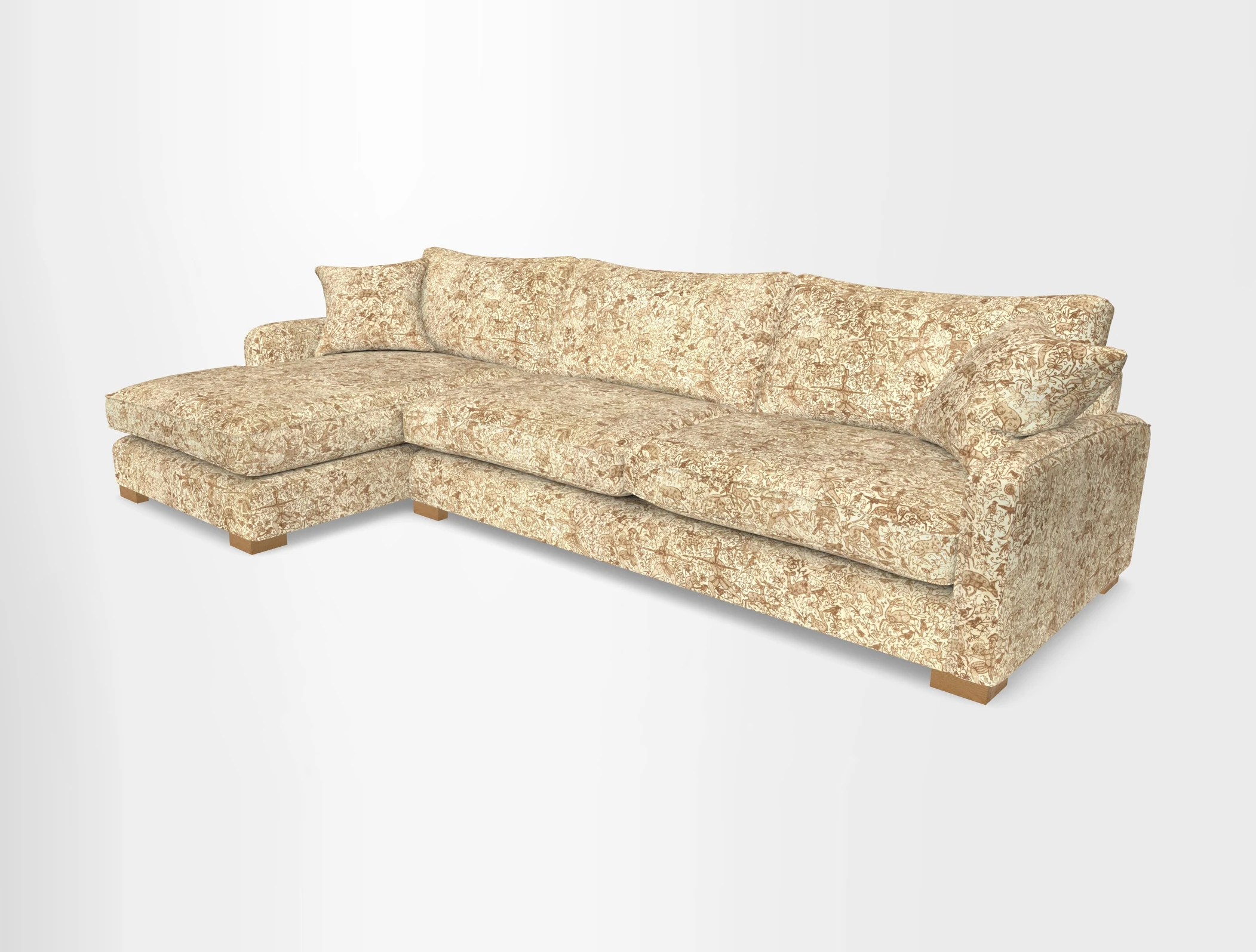 Brook Green chaise LHF in Two Tone Plain Biscuit