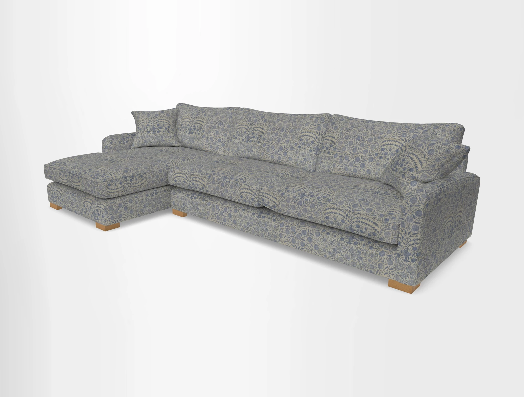 Brook Green chaise LHF in Two Tone Plain Biscuit