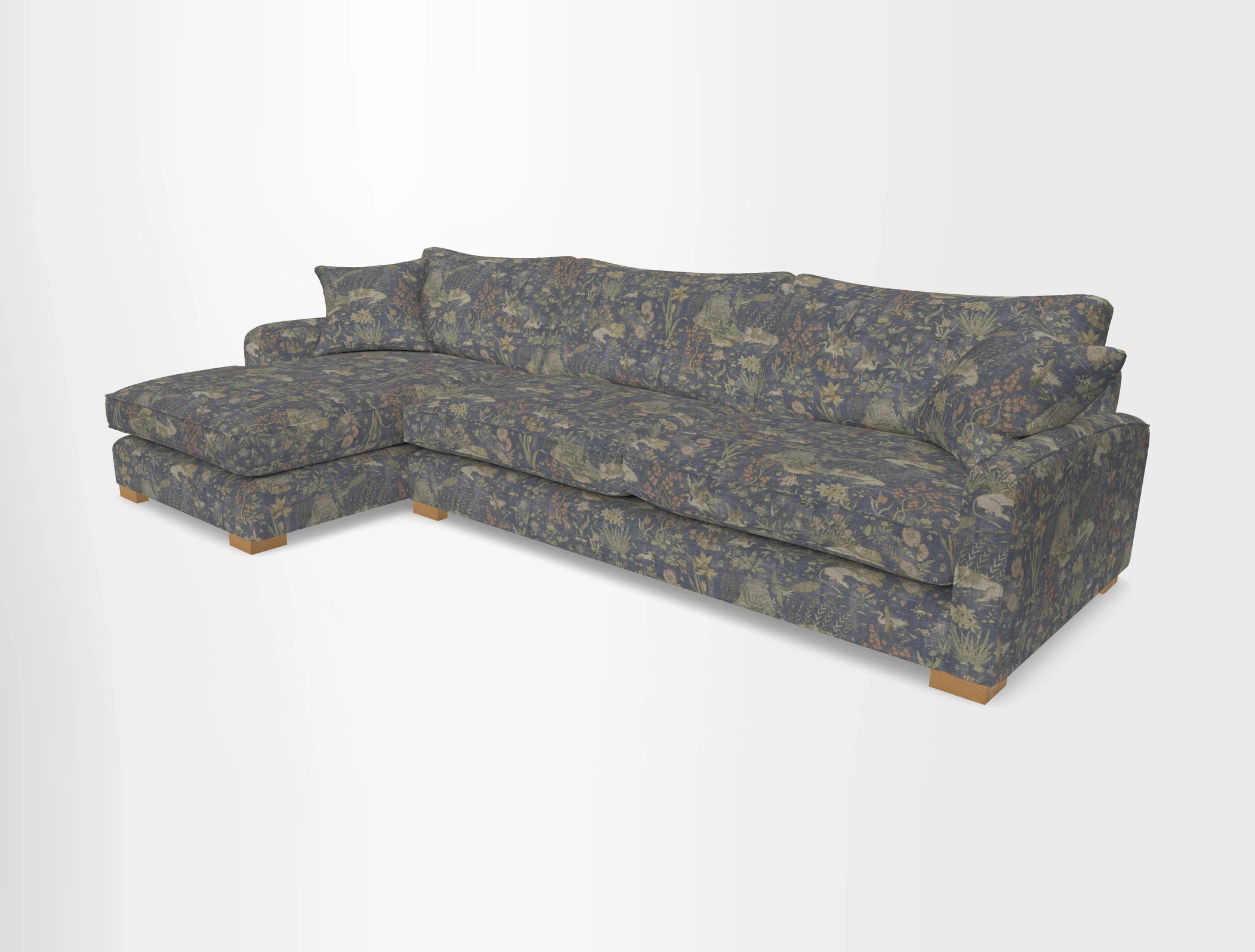 Brook Green chaise LHF in Two Tone Plain Biscuit