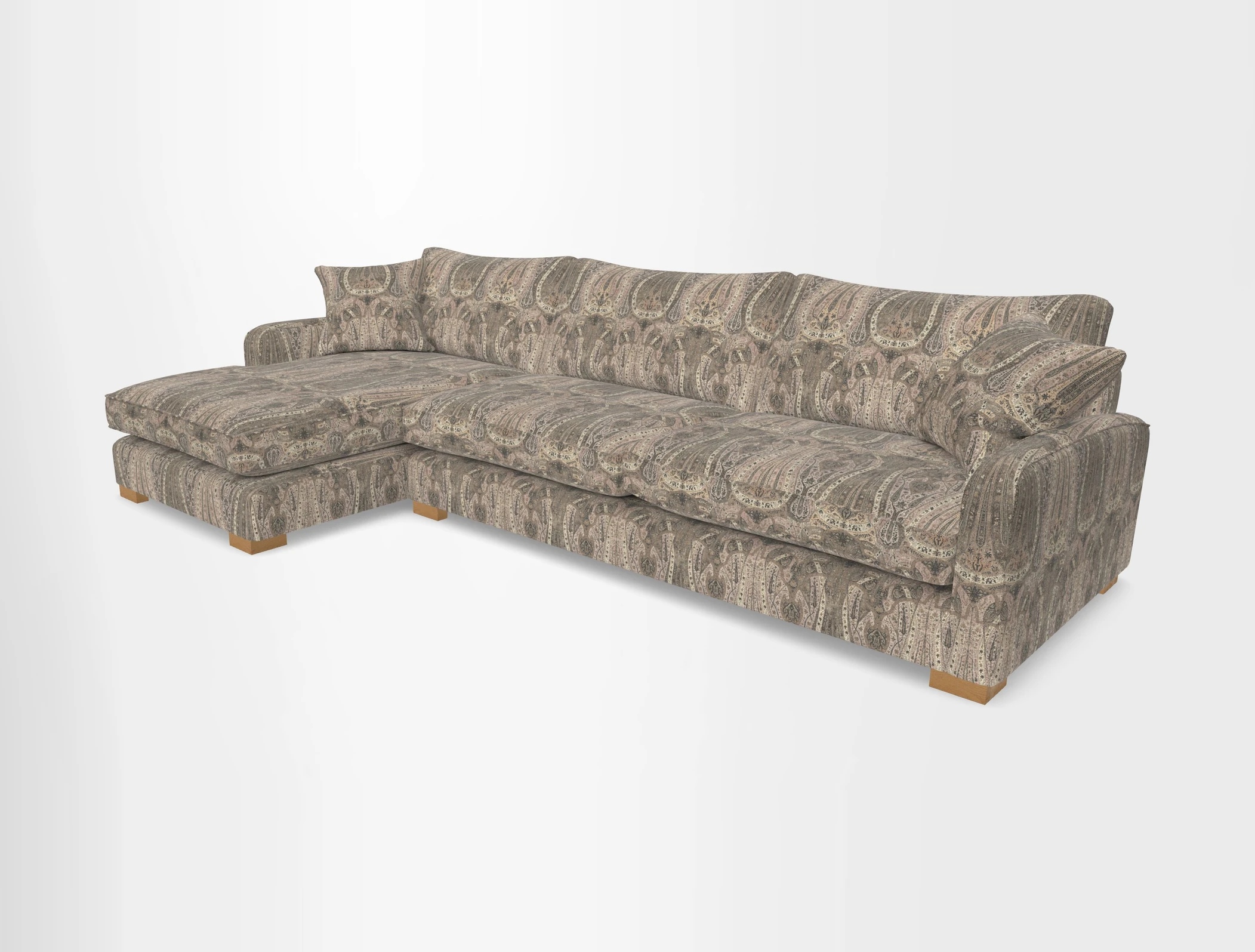 Brook Green chaise LHF in Two Tone Plain Biscuit
