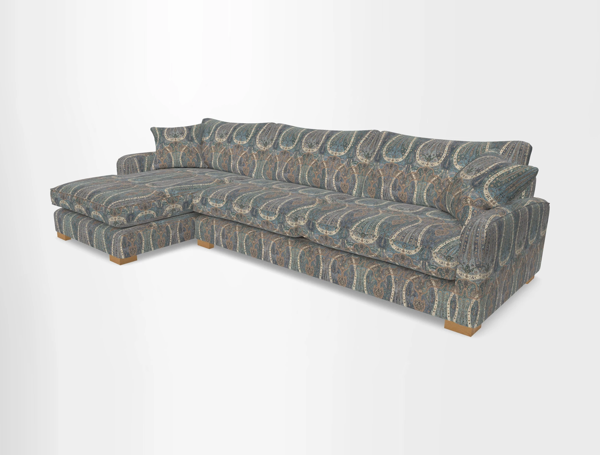 Brook Green chaise LHF in Two Tone Plain Biscuit