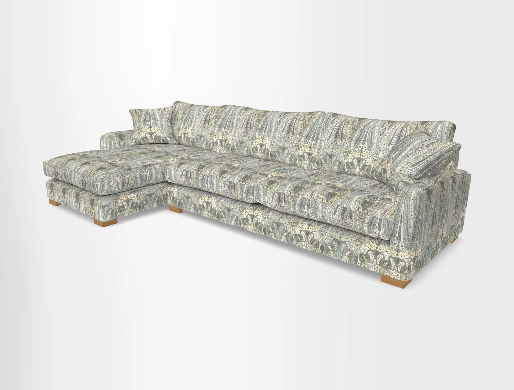 Brook Green chaise LHF in Two Tone Plain Biscuit