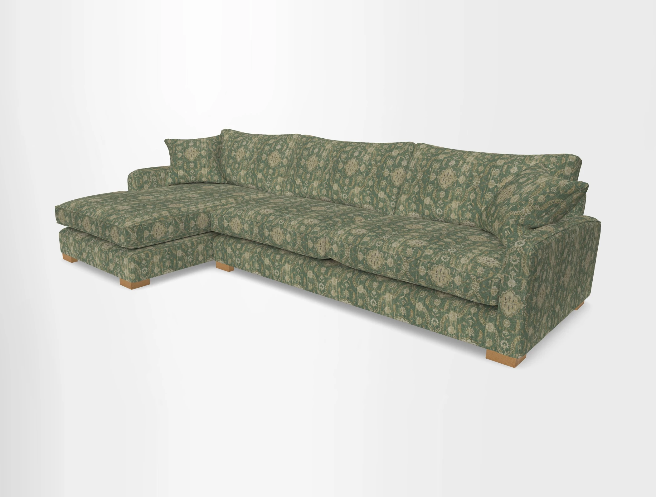 Brook Green chaise LHF in Two Tone Plain Biscuit
