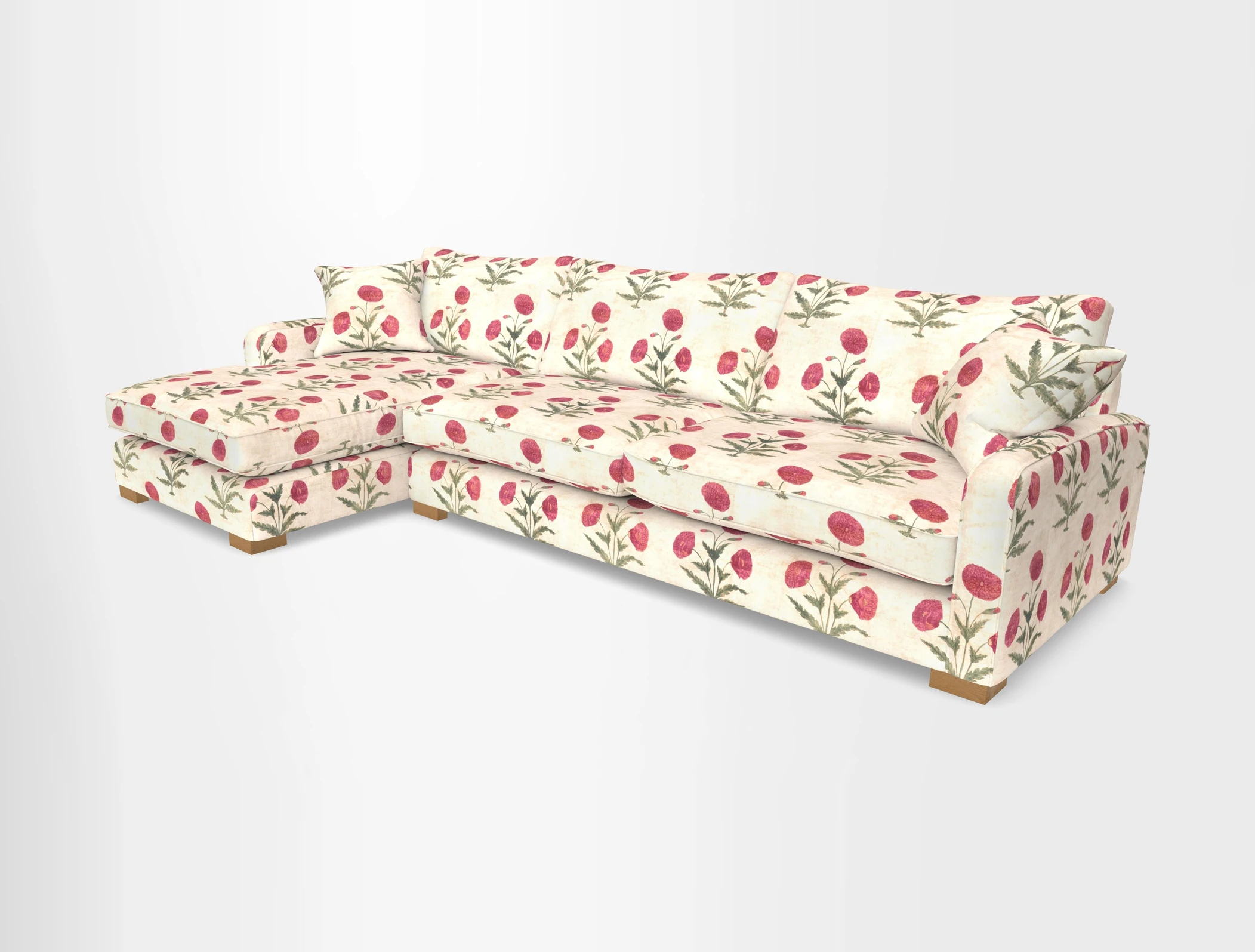 Brook Green chaise LHF in Two Tone Plain Biscuit