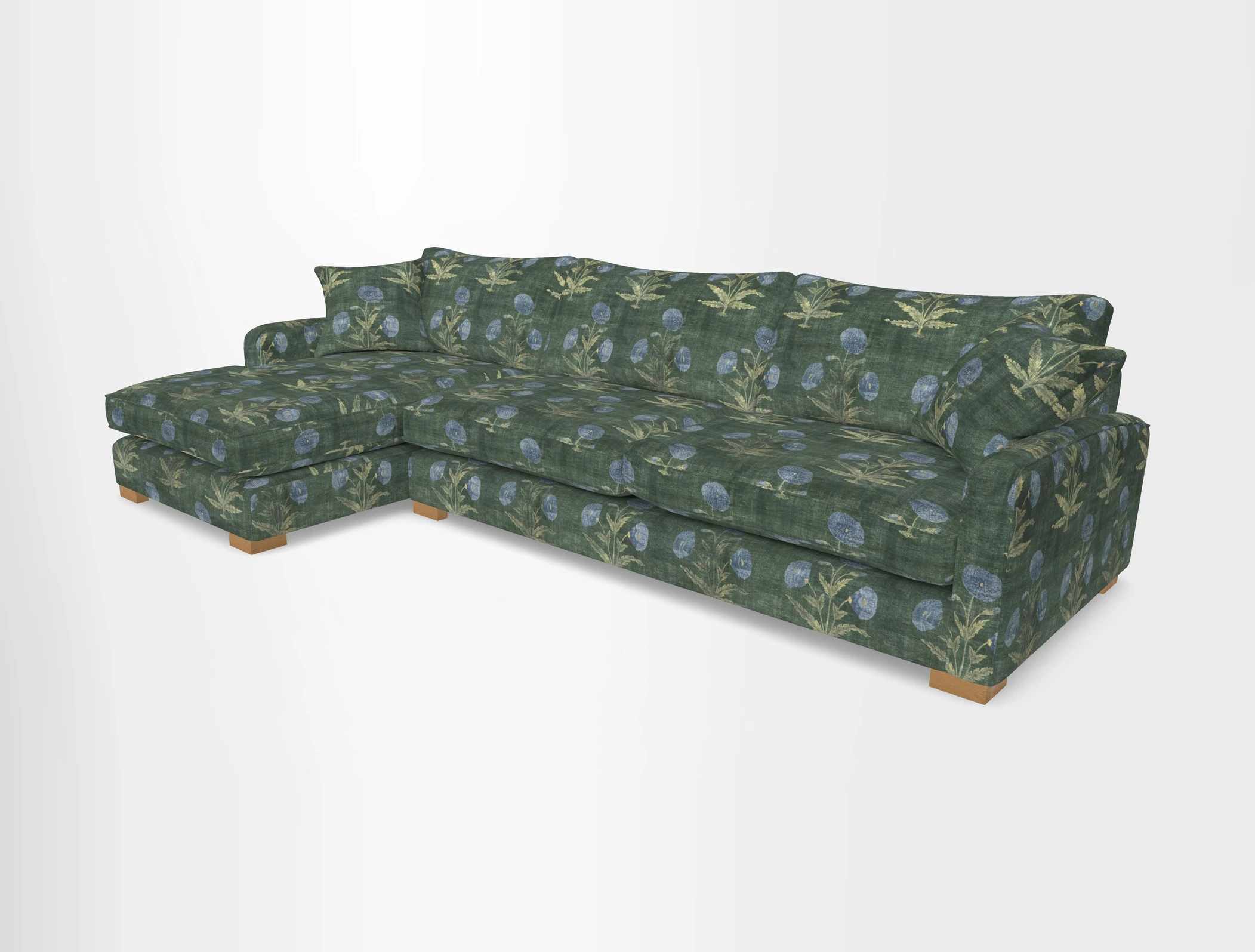 Brook Green chaise LHF in Two Tone Plain Biscuit