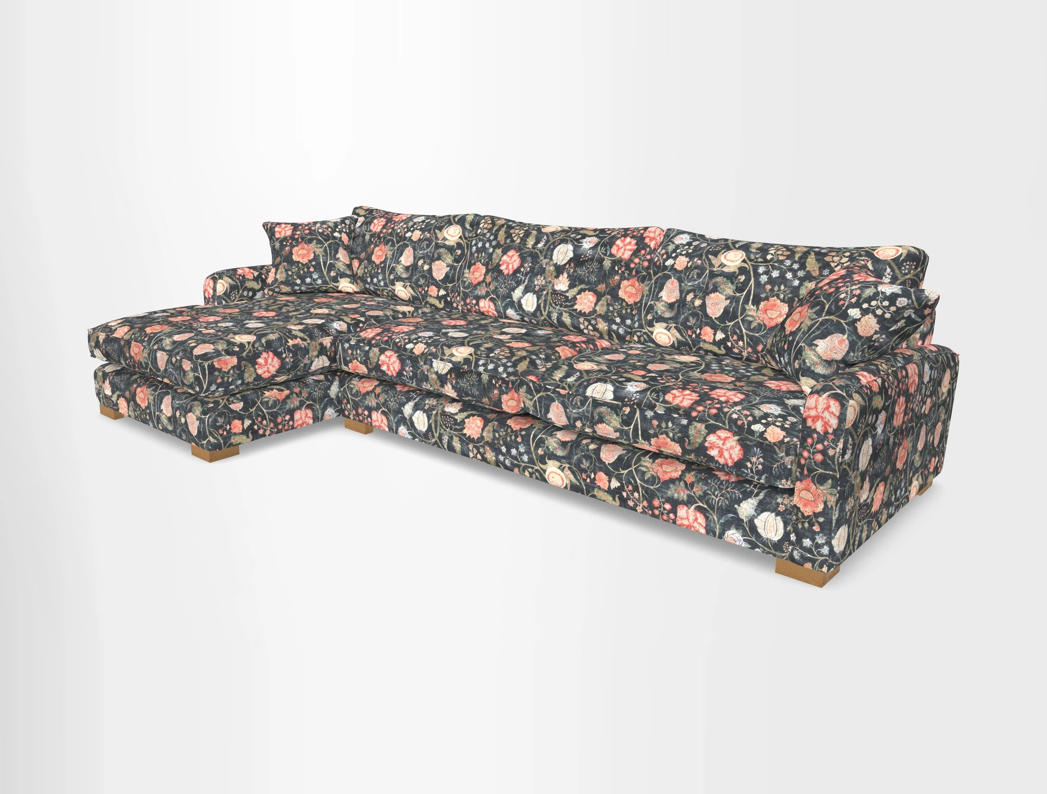 Brook Green chaise LHF in Two Tone Plain Biscuit