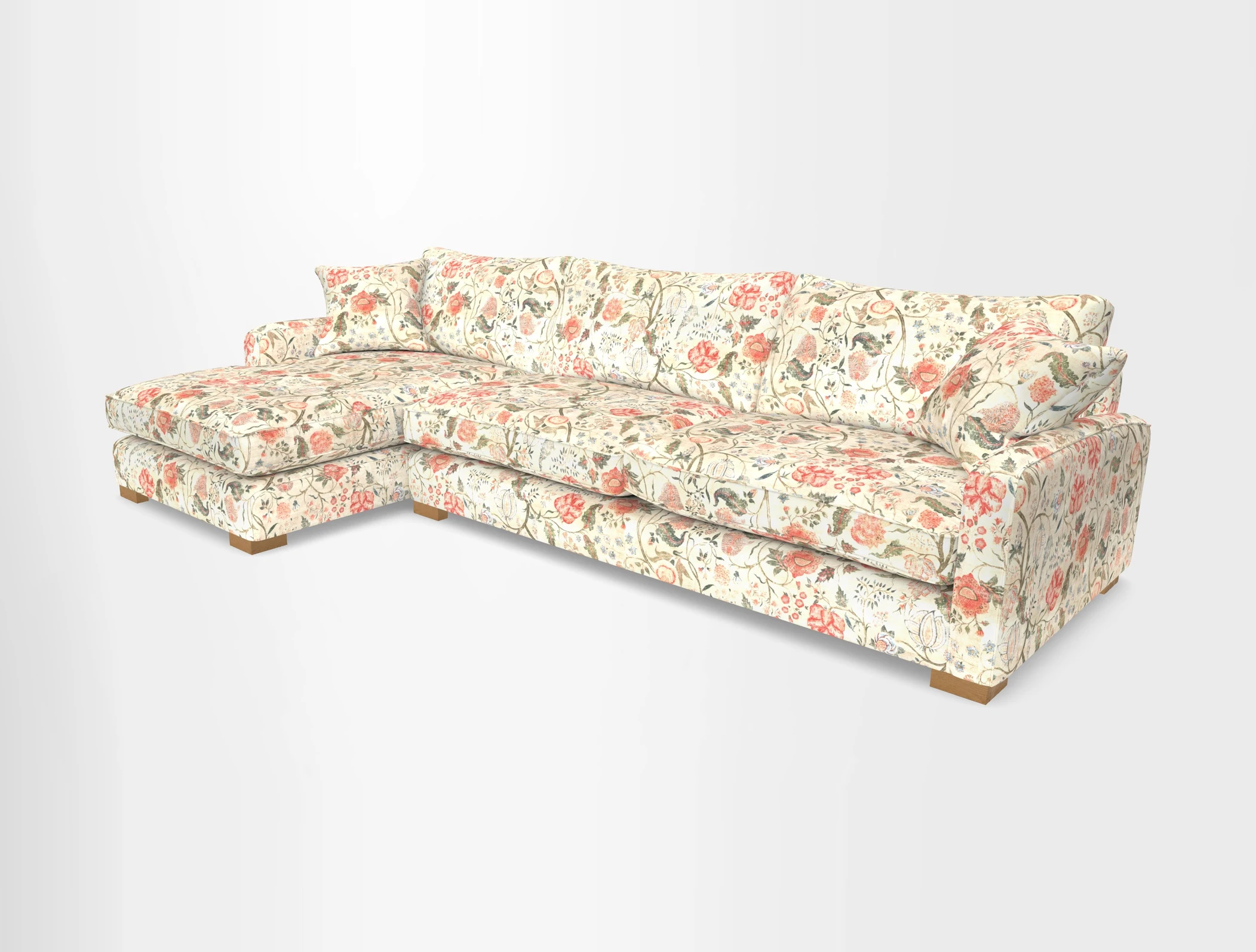 Brook Green chaise LHF in Two Tone Plain Biscuit