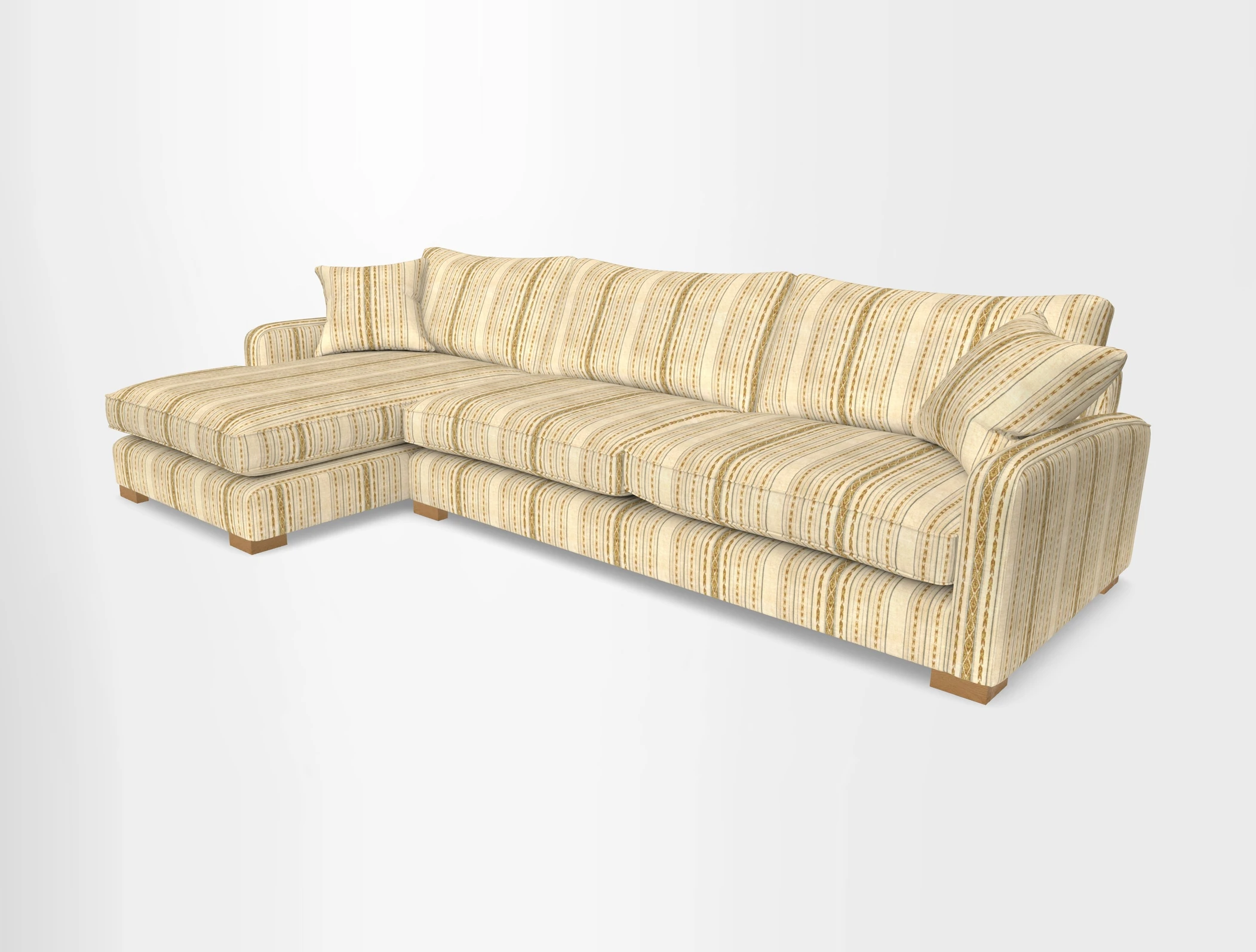 Brook Green chaise LHF in Two Tone Plain Biscuit