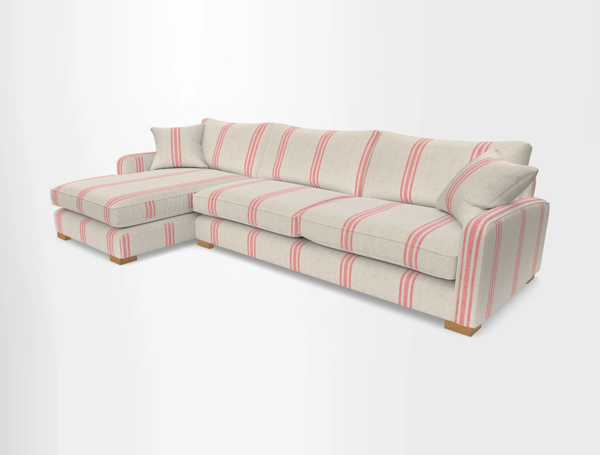 Brook Green chaise LHF in Two Tone Plain Biscuit