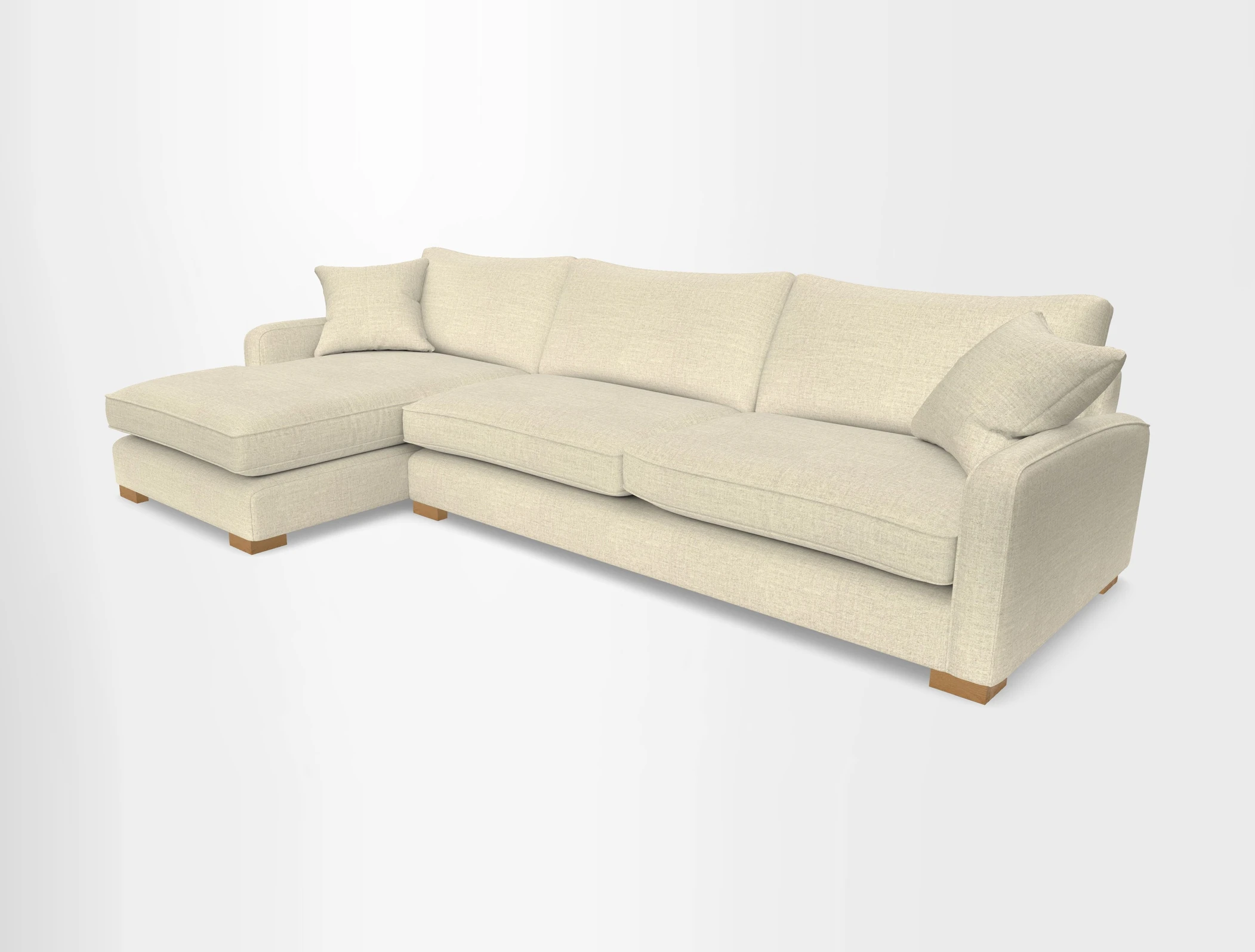 Brook Green chaise LHF in Two Tone Plain Biscuit