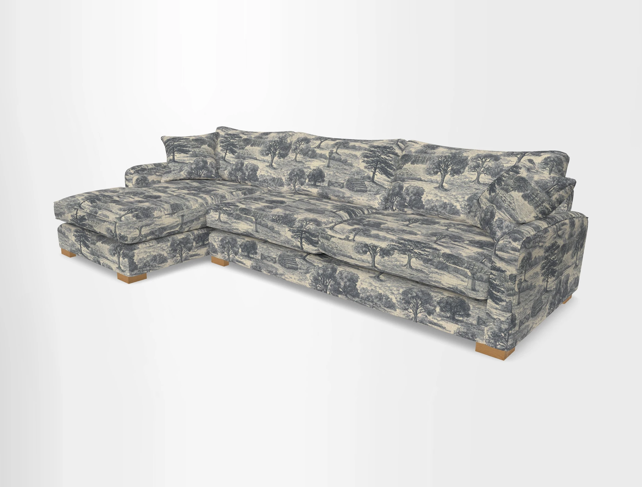 Brook Green chaise LHF in Two Tone Plain Biscuit