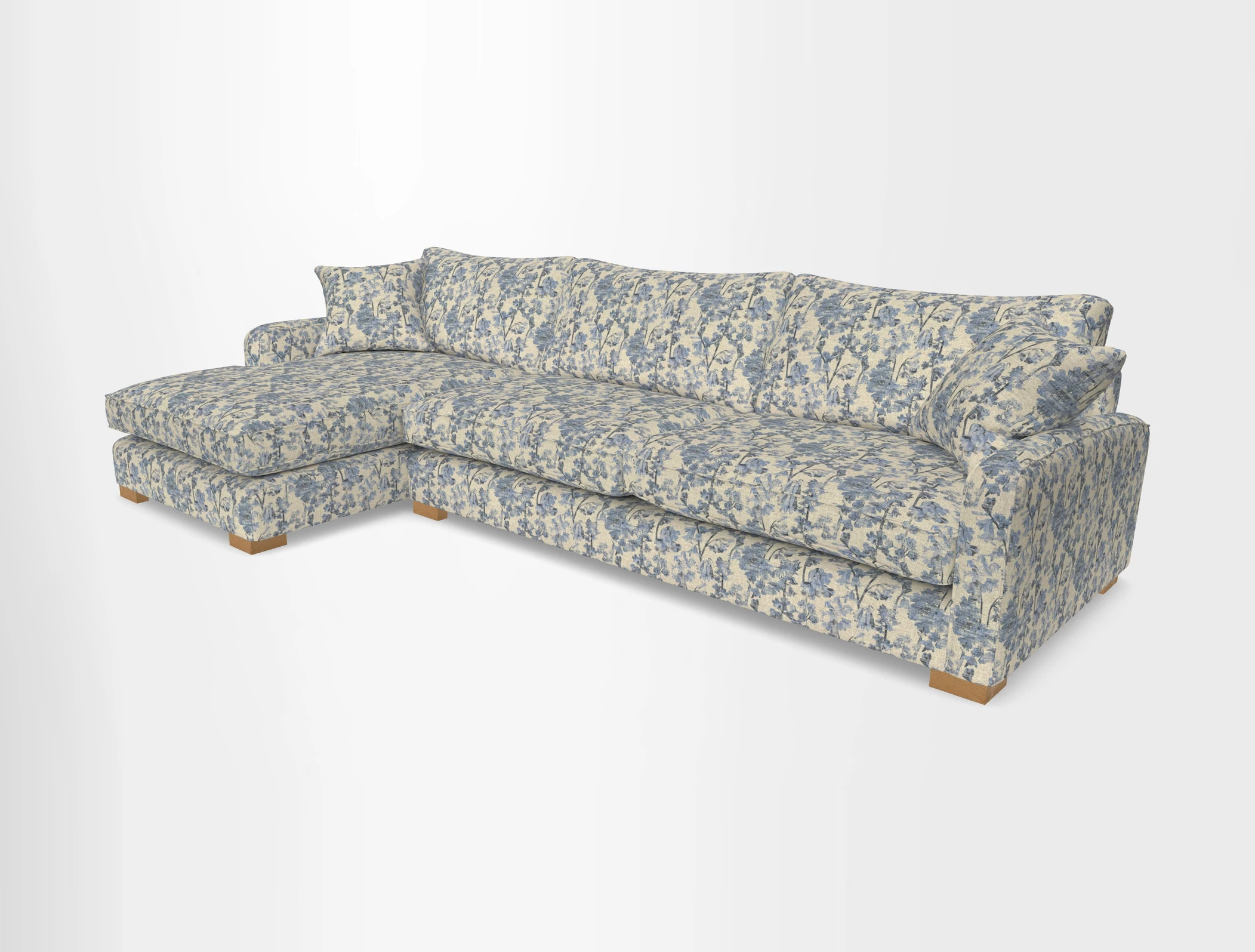 Brook Green chaise LHF in Two Tone Plain Biscuit
