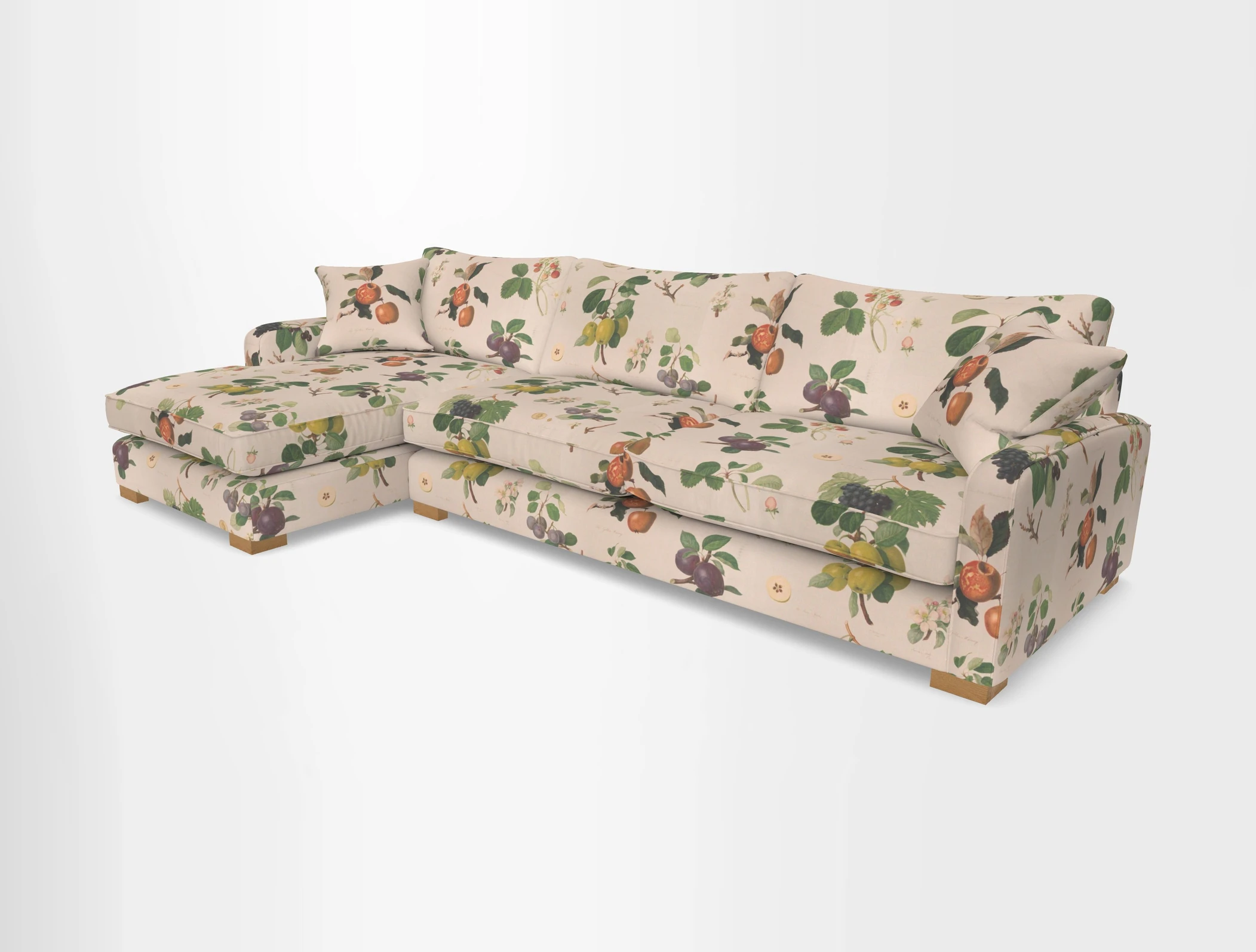 Brook Green chaise LHF in Two Tone Plain Biscuit