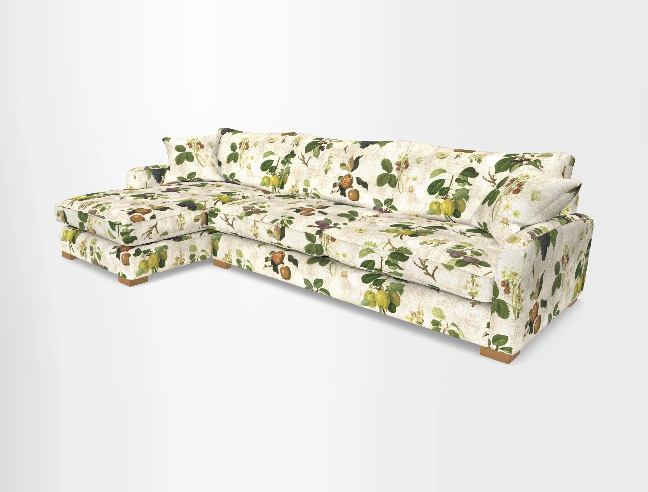 Brook Green chaise LHF in Two Tone Plain Biscuit