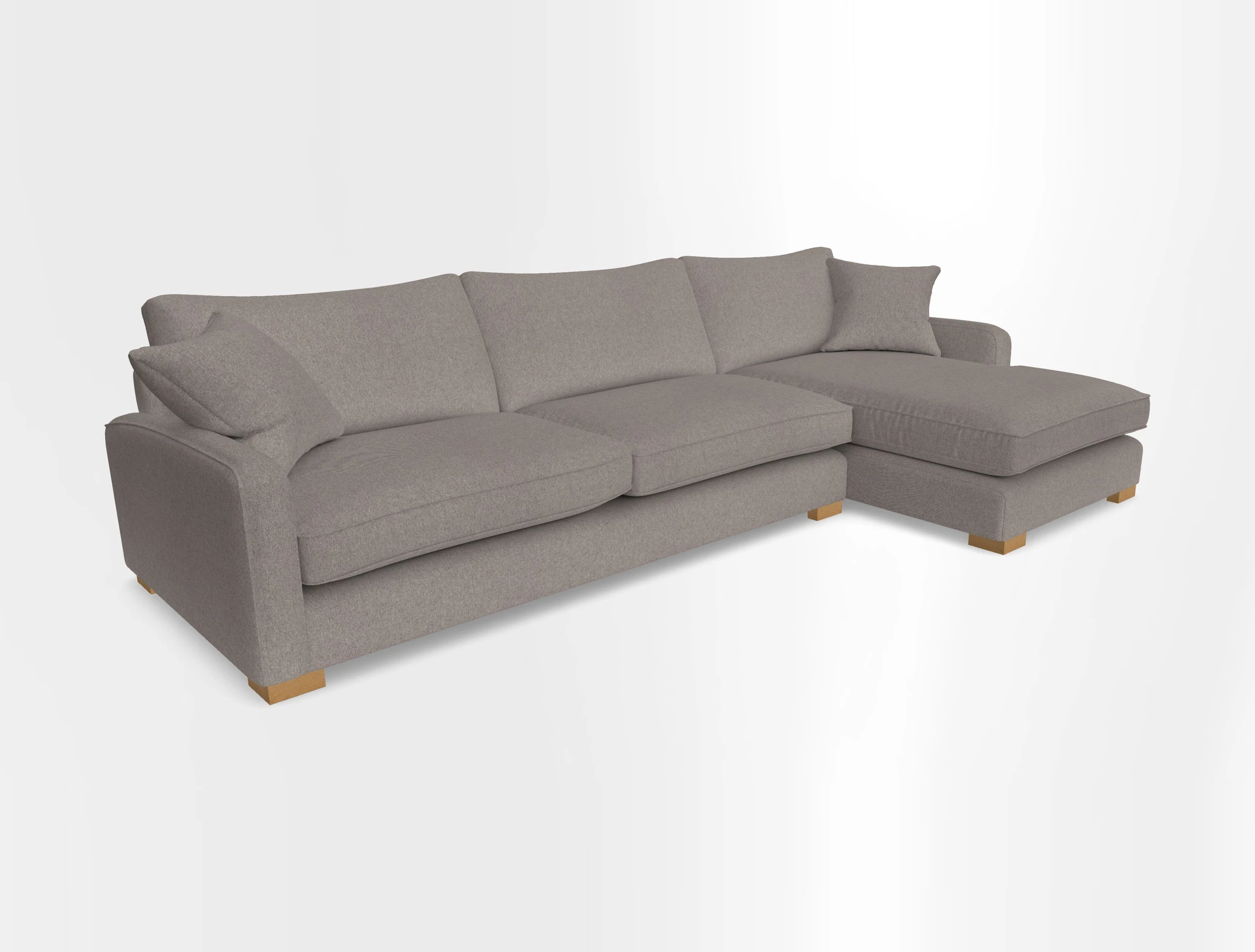 Brook Green chaise RHF in Two Tone Plain Biscuit