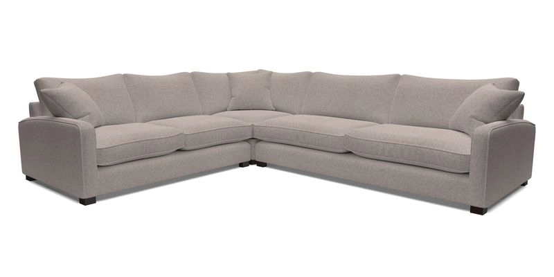 Brook Green large corner sofa RHF in Two Tone Plain Biscuit