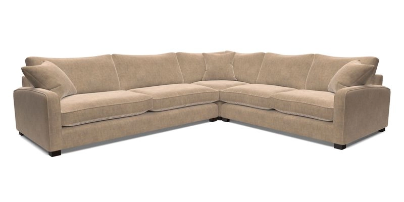 Brook Green large corner sofa LHF in Two Tone Plain Biscuit