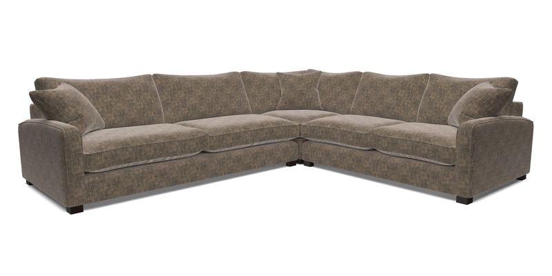 Brook Green large corner sofa LHF in Two Tone Plain Biscuit